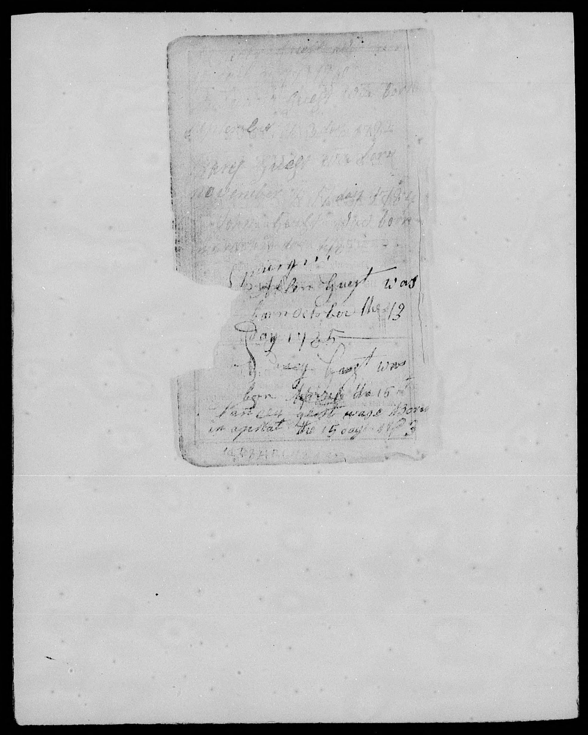 Family Record for William Guest and Anna Guest, circa 1782, page 2