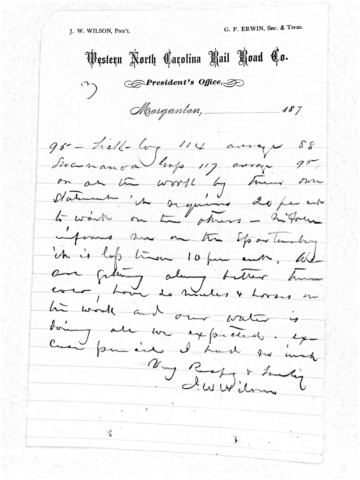 Letter from James W. Wilson to Zebulon B. Vance, 4 April 1878