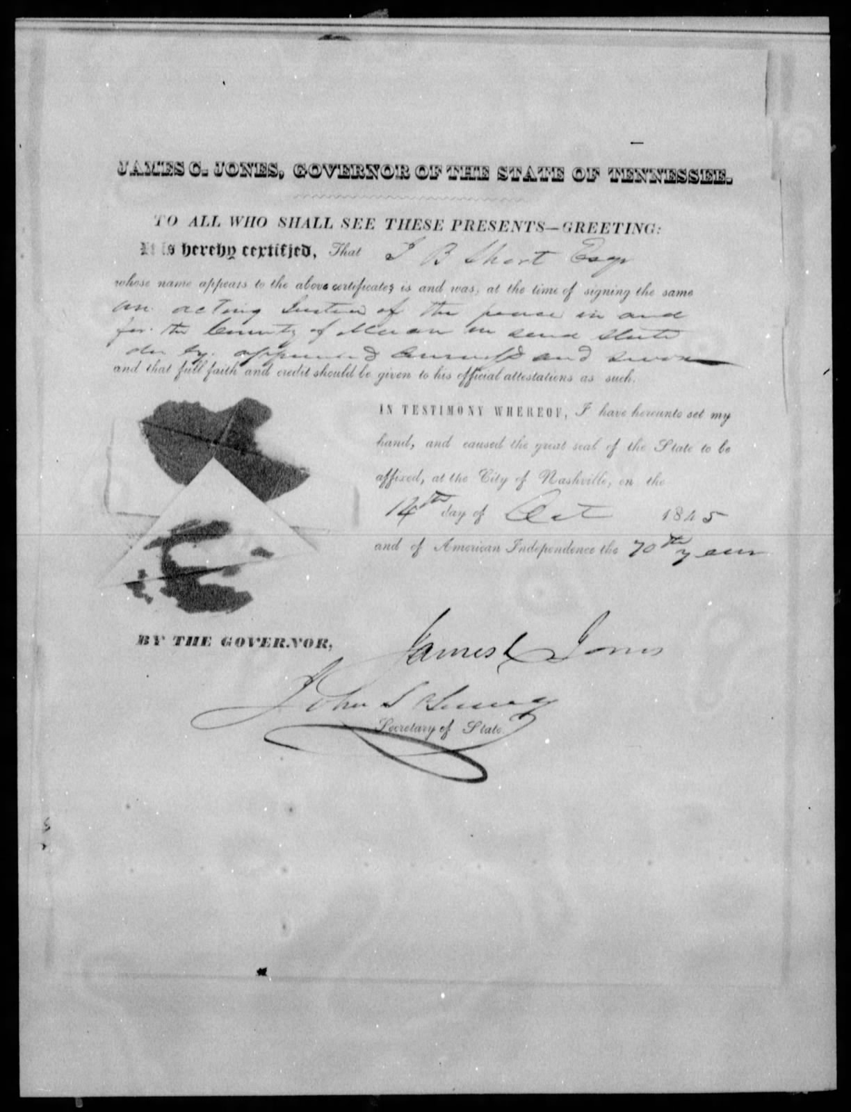 Application for a Widow's Pension from Lydia Ray, 11 October 1845, page 3