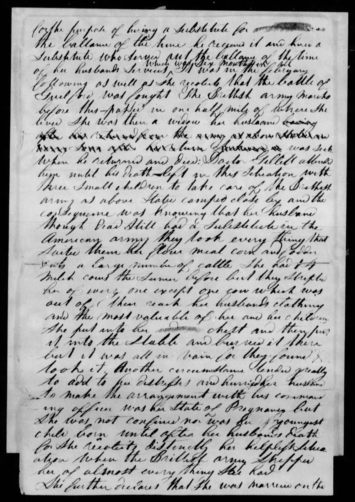 Application for a Widow's Pension from Lydia Ray, 10 February 1837, page 2