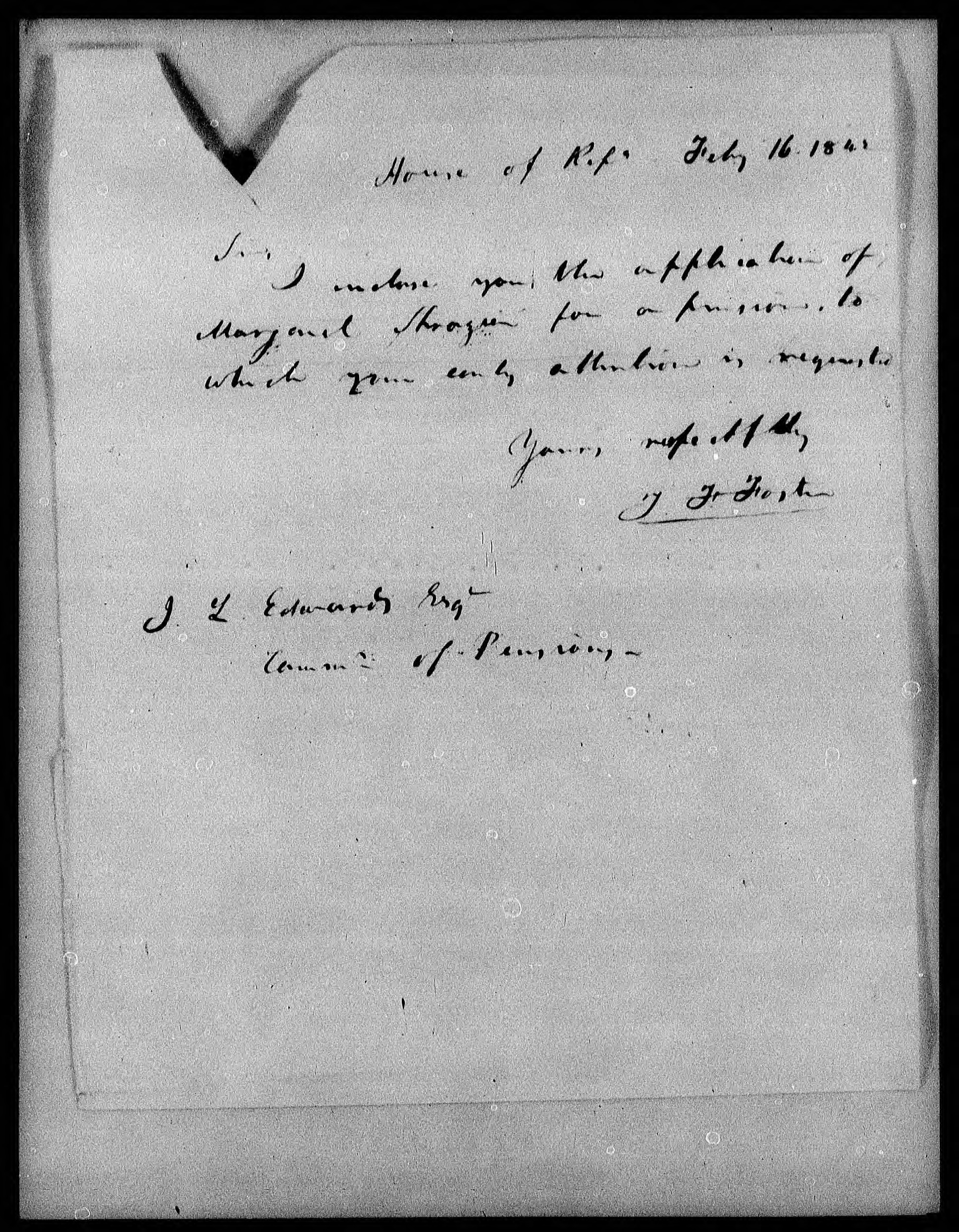 Letter from T. F. Foster to James L. Edwards, 16 February 1842