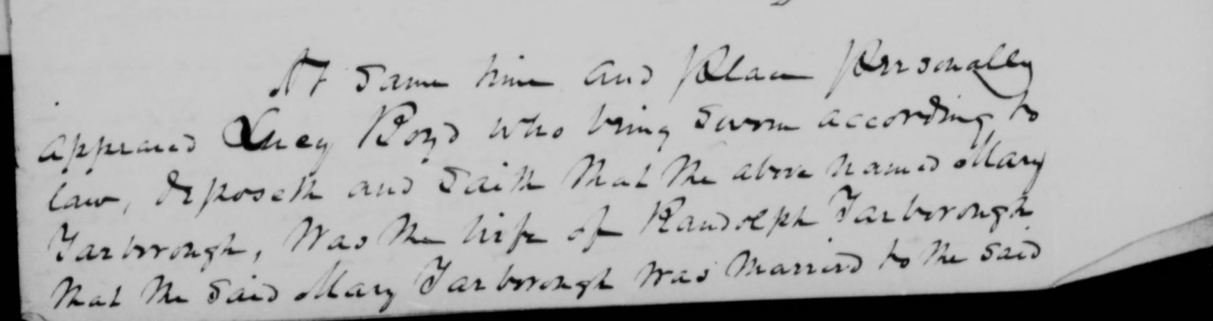 Affidavit of Lucy Boyd in support of a Pension Claim for Mary Yarborough, 8 July 1839, page 1