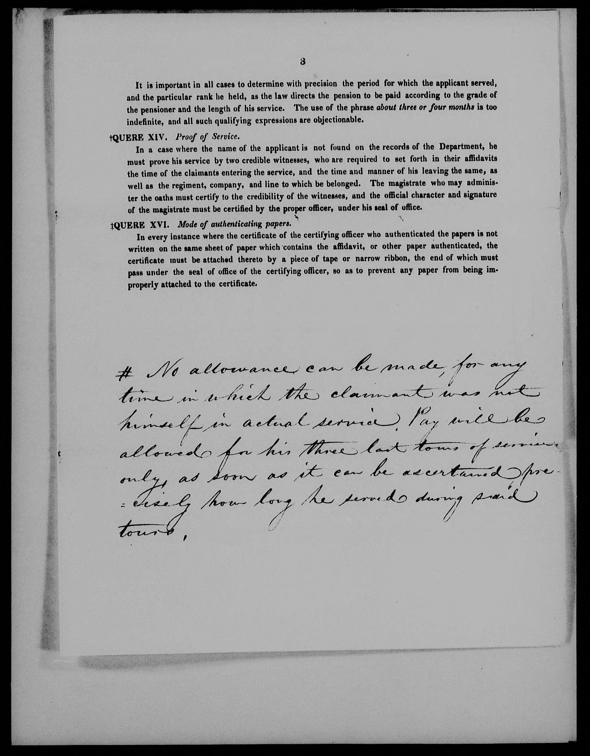 Objections to the Pension Claim of William Taburn, circa 7 February 1834, page 3