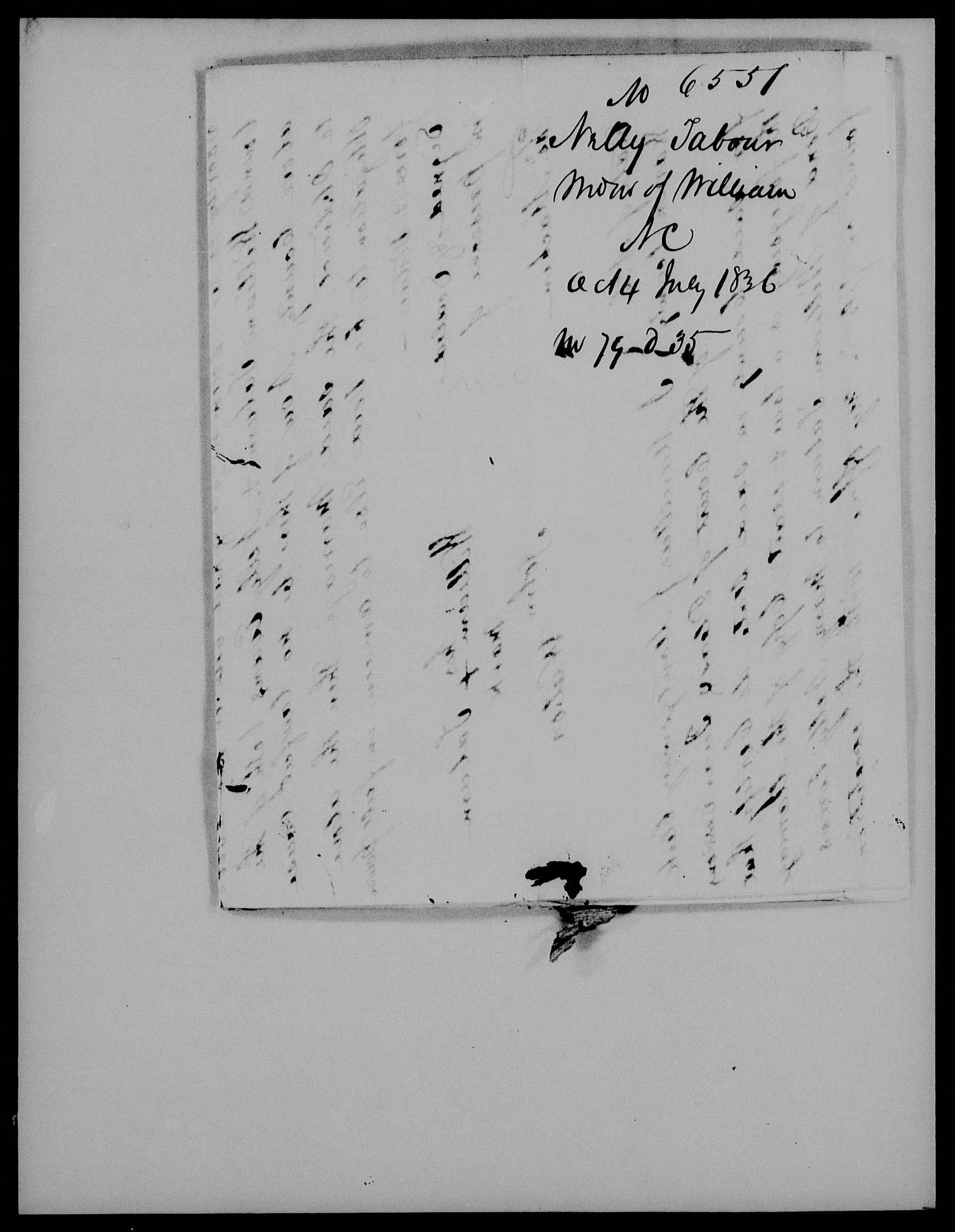 Application for a Widow's Pension from Nelly Taburn, 26 May 1845, page 3