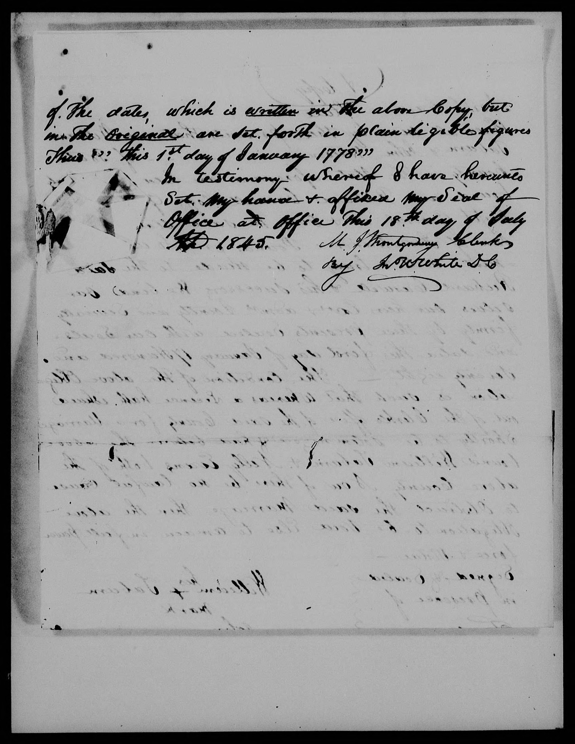 Marriage Bond for William Taburn and Nelly Evans, 1 January 1778, page 2