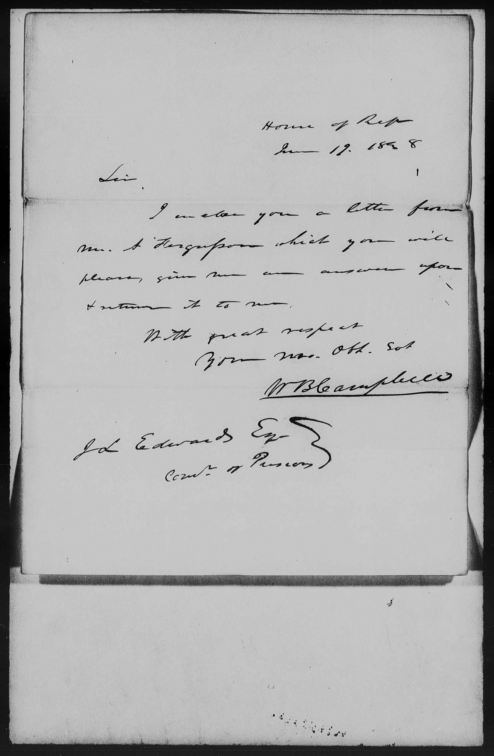 Letter from William B. Campbell to James L. Edwards, 19 June 1838, page 1