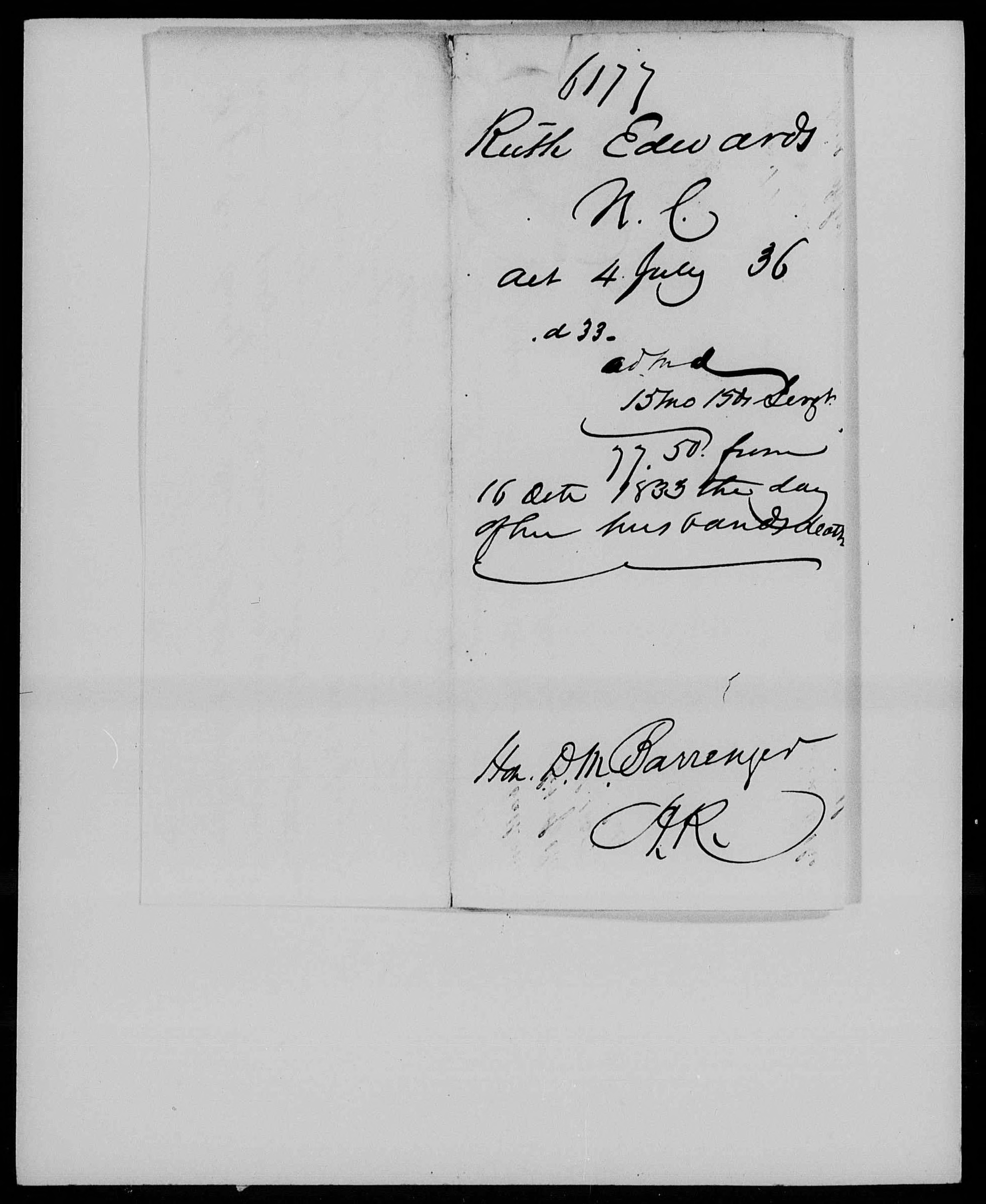 Application for a Widow's Pension from Ruth Edwards, 8 April 1833, page 3