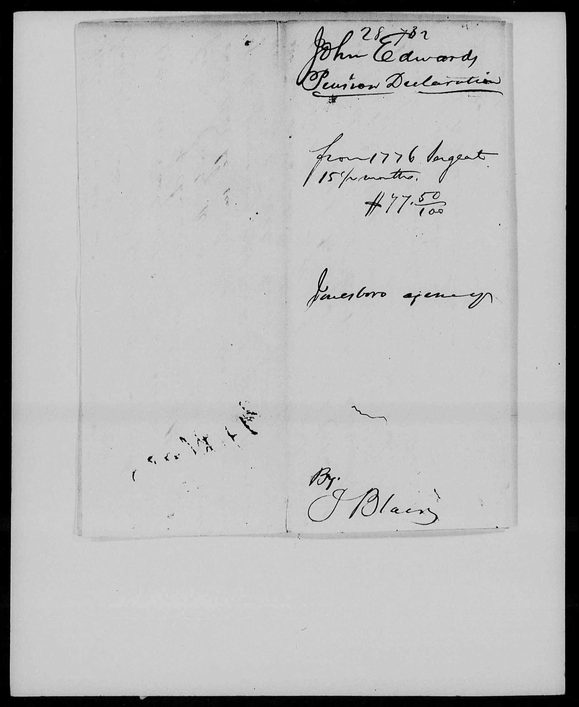 Application for a Veteran's Pension from John Edwards, 9 September 1833, page 4