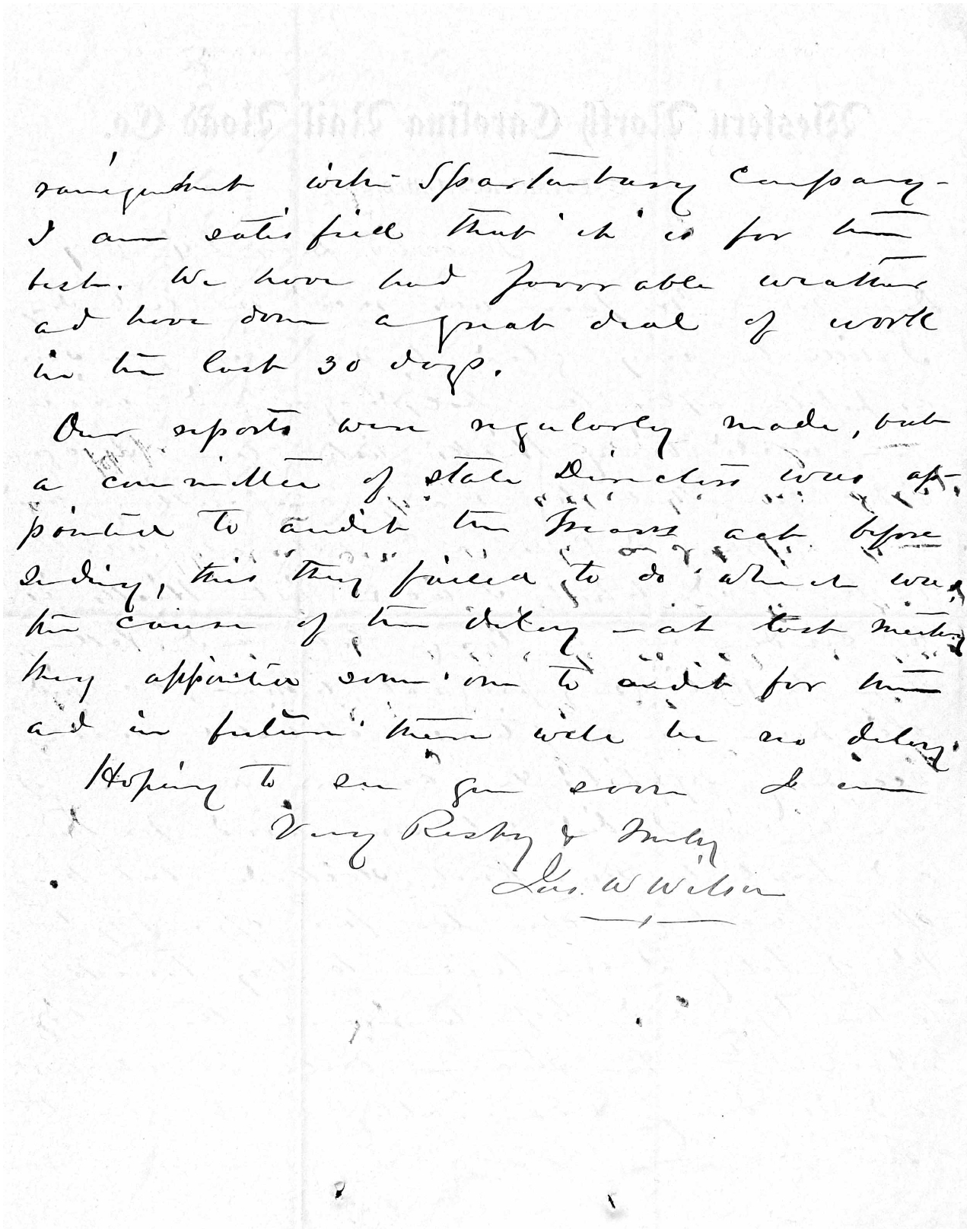 Letter from James W. Wilson to Zebulon B. Vance, 24 December 1877