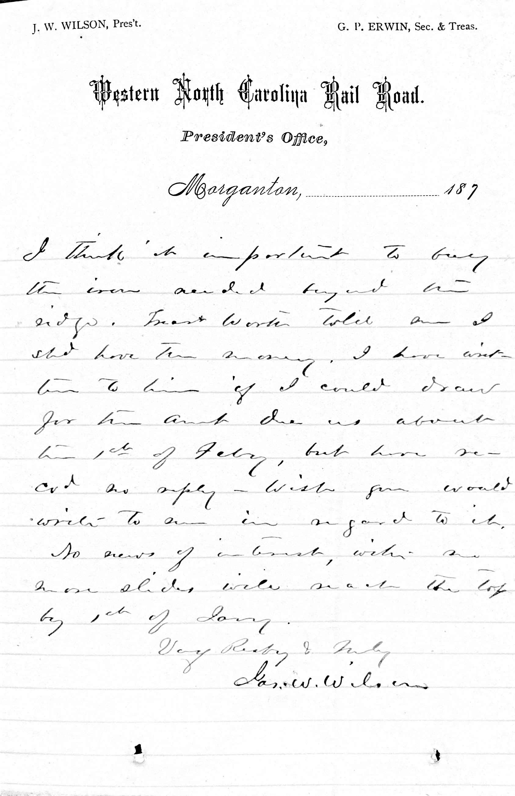 JWW to ZBV 11-20-1878