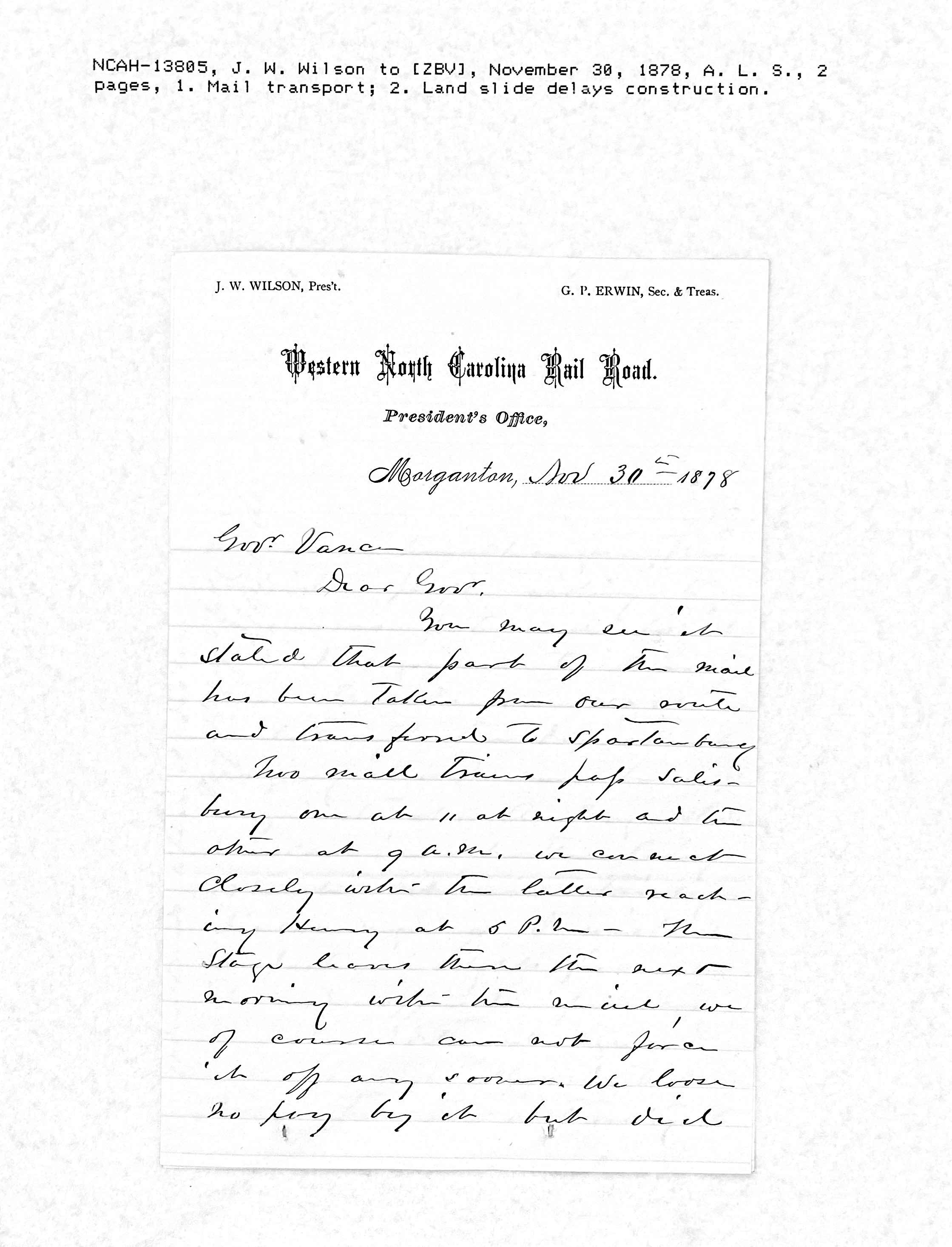 Jww To Zbv 11-30-1878