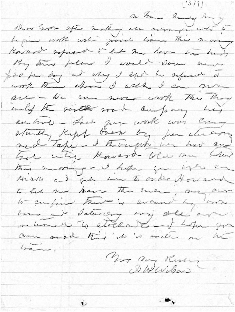 Letter from W. J. Hicks to Zebulon B. Vance, n.d. 