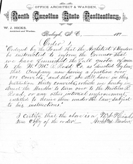 Letter from W. J. Hicks to Zebulon B. Vance, n.d. 