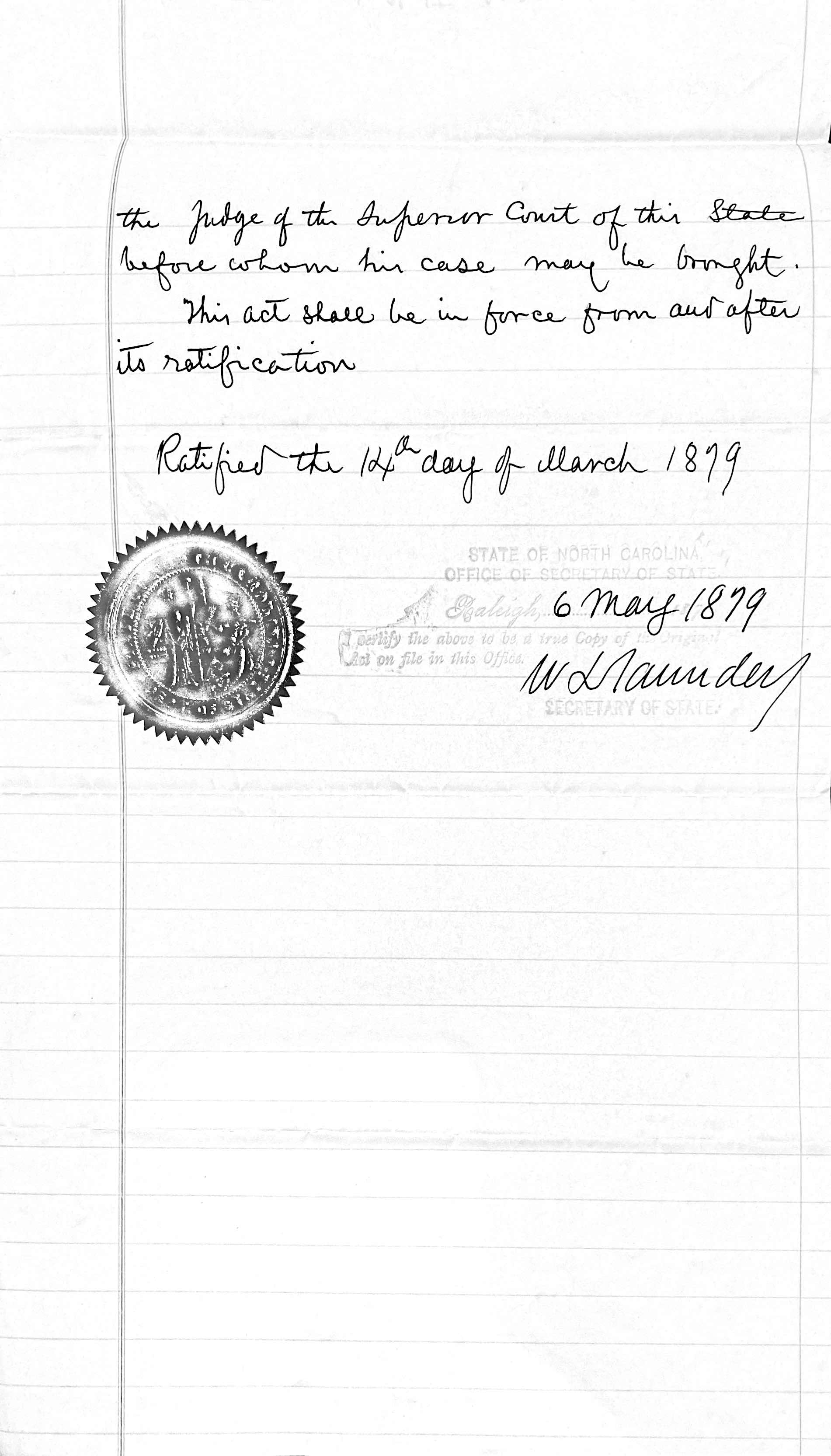 An Act To Ammend Ch 202 Of The Laws Of 1874 & 5
