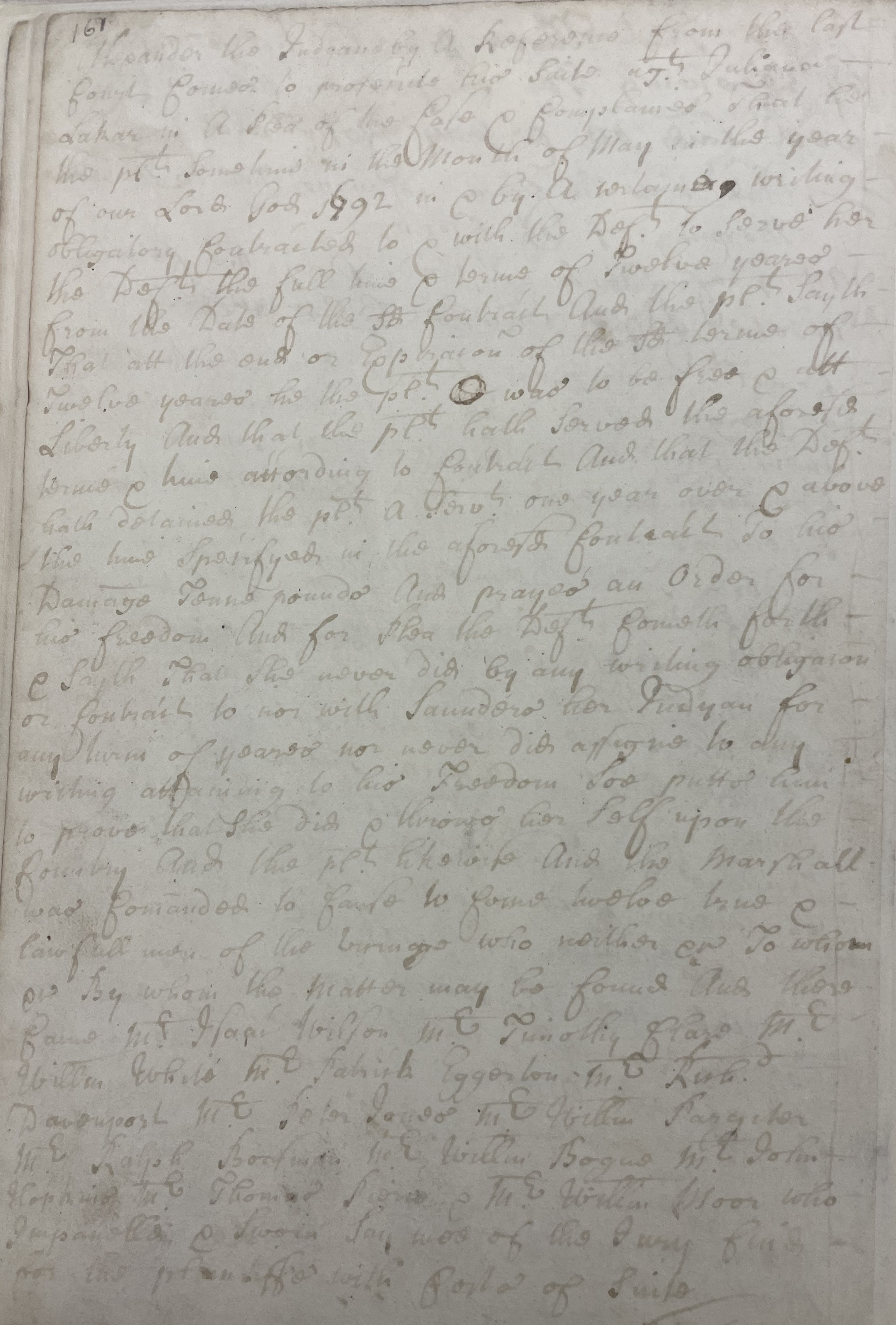 Court Proceedings in the Case of Alexander vs. Juliana Laker, 10 October 1705, page 2