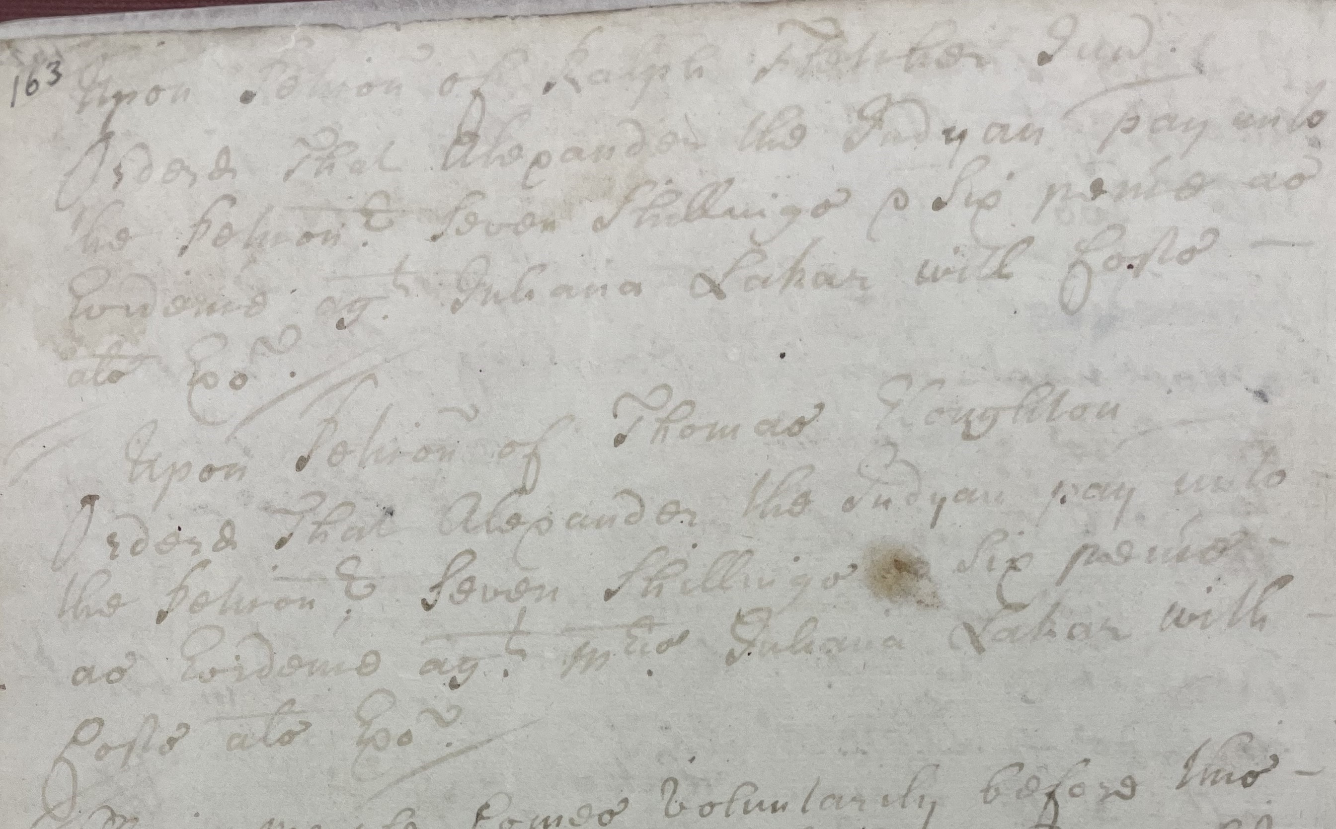 Court Proceedings in the Case of Alexander vs. Juliana Laker, 10 October 1705, page 3