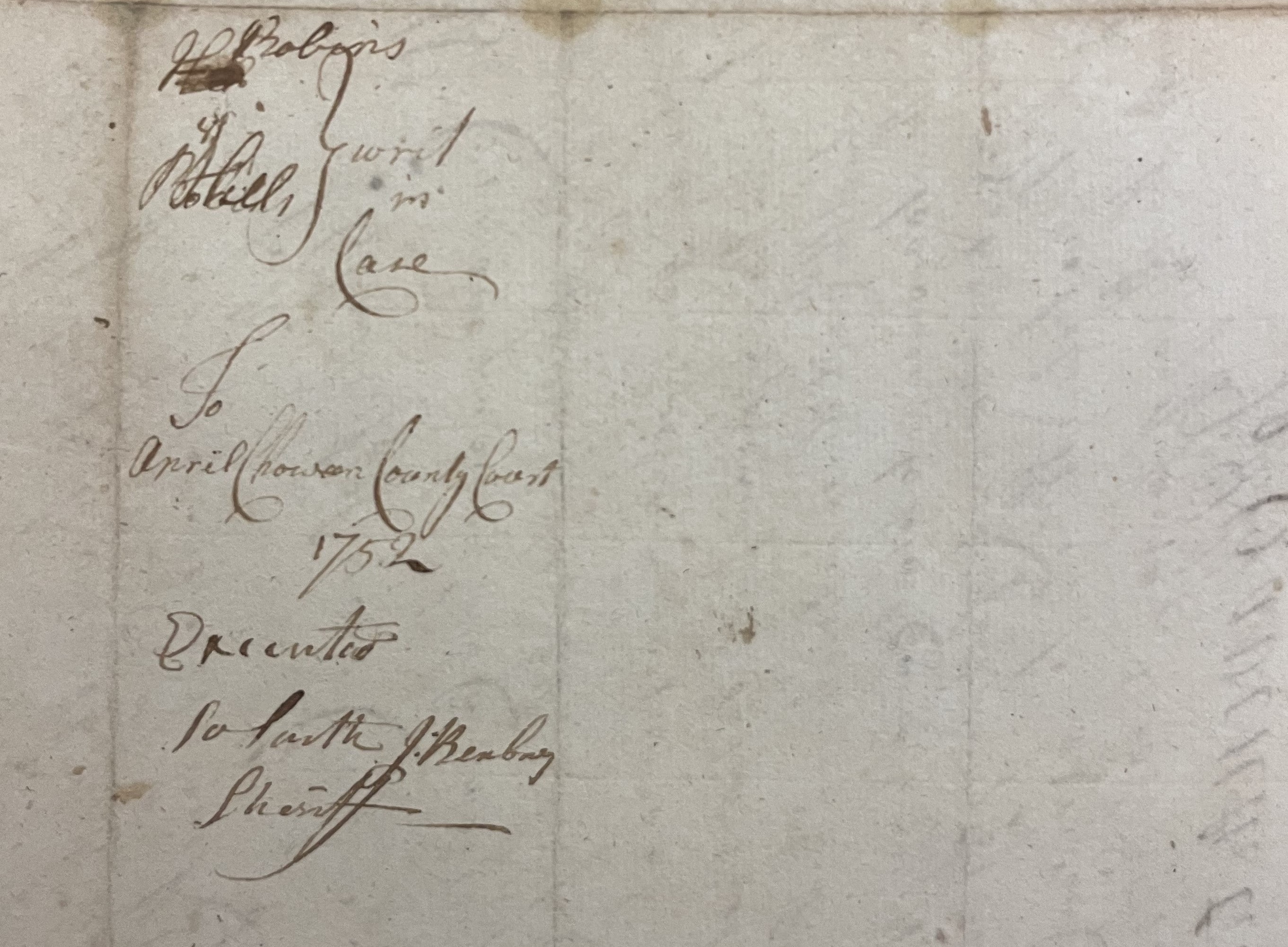 Warrant from James Craven to John Benbury for Henry Hill, 16 January 1752, page 2