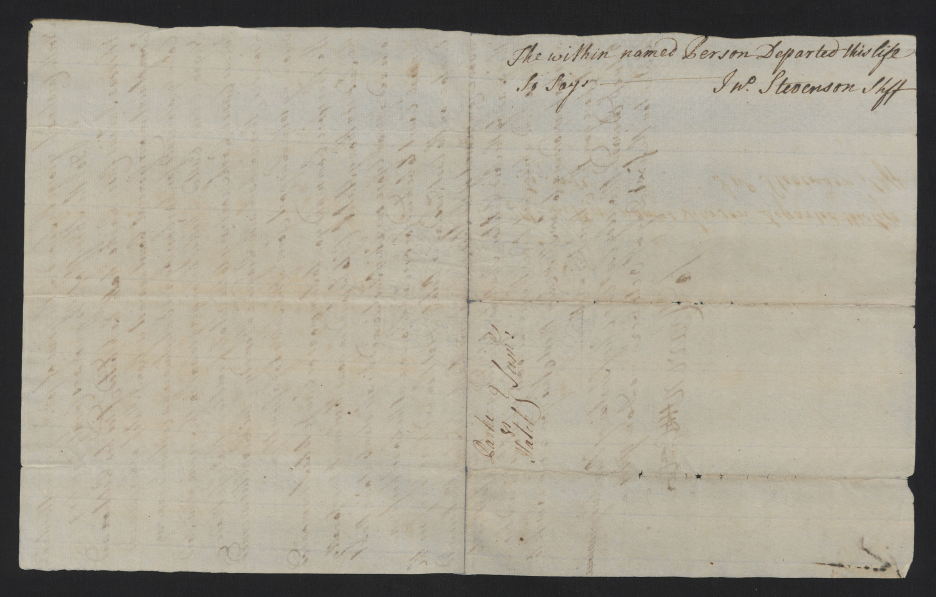 Warrant from James Craven to John Stevenson for Anthony Hatch, 1 October 1744, page 2