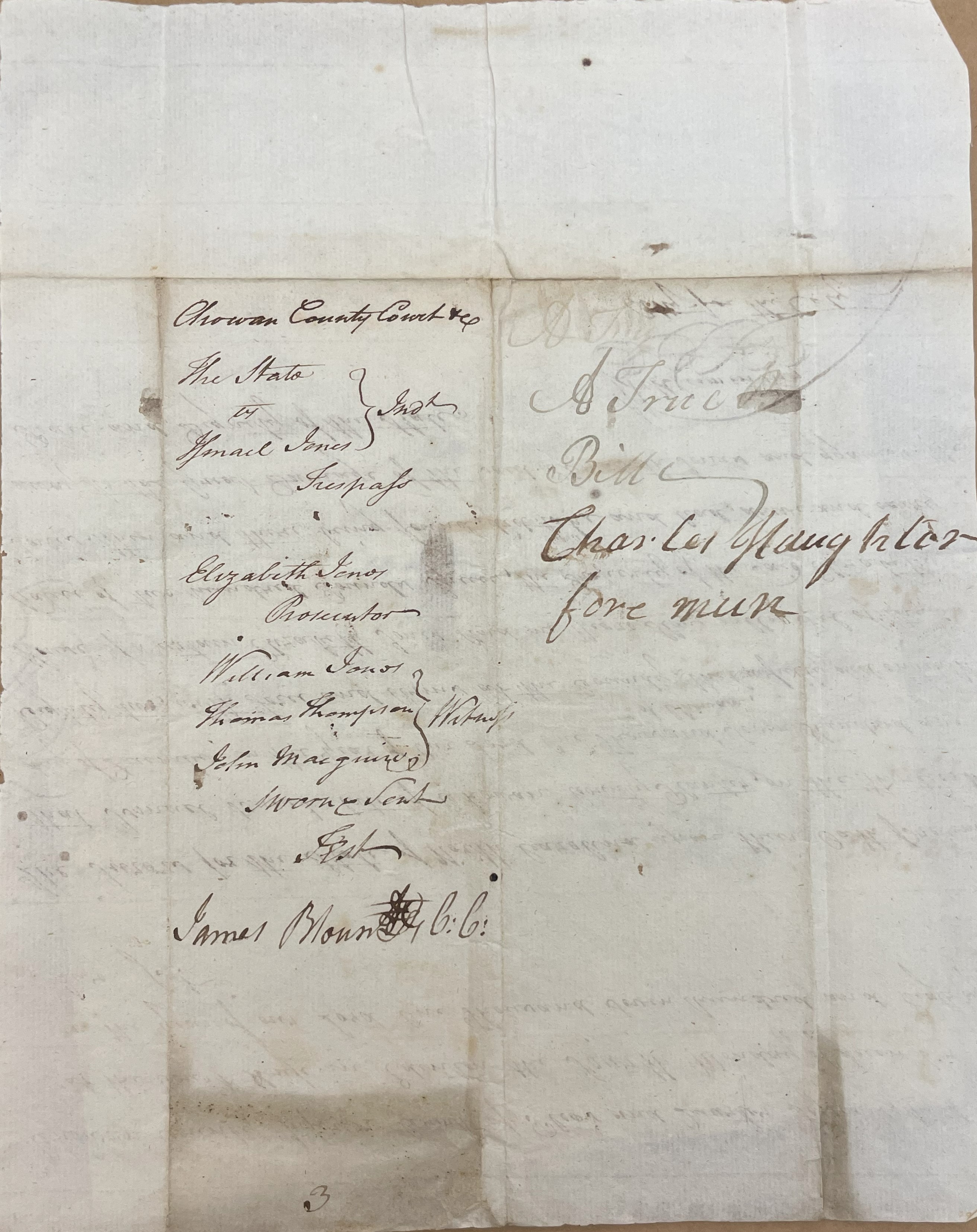 Jury Verdict in the Case of North Carolina vs. Ismael Bunch, 23 December 1782, page 2