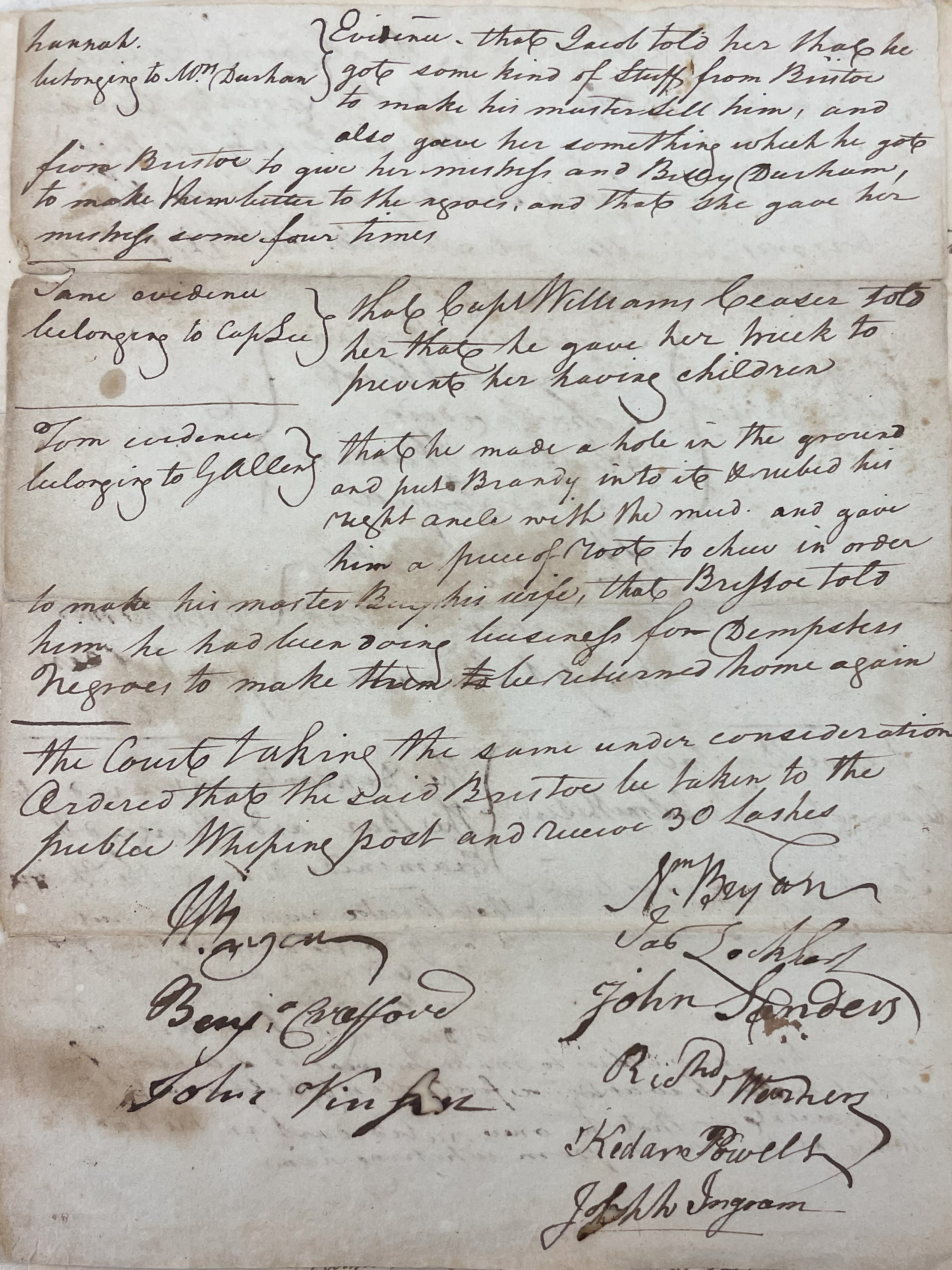 Trial of Bristoe, 16 October 1776, page 2