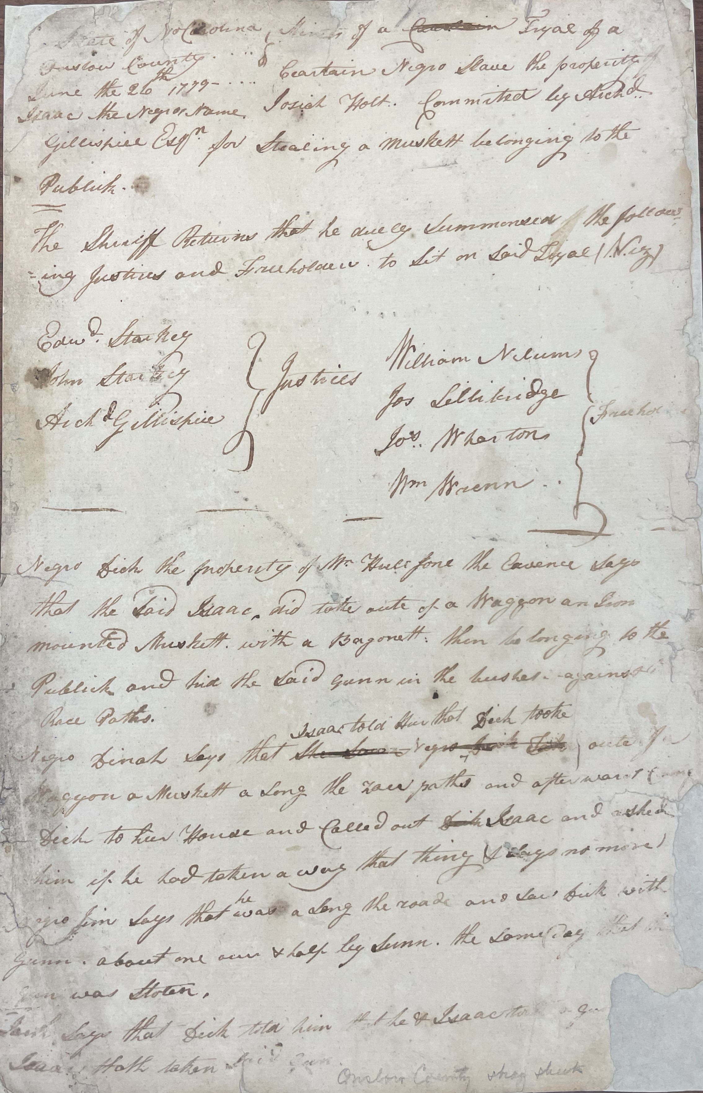 Trial of Isaac, 26 June 1779