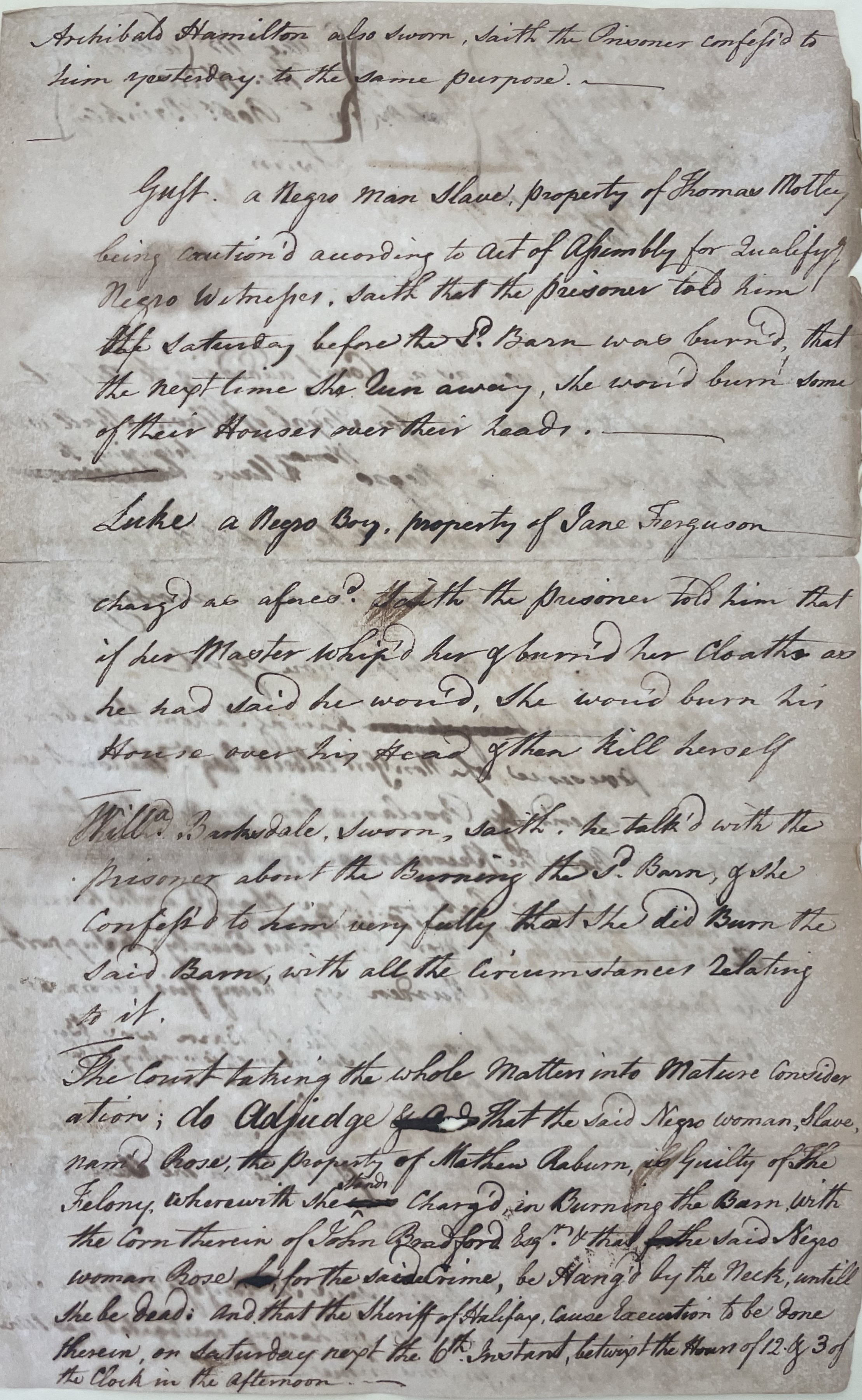 Trial of Rose, circa 1776, page 2