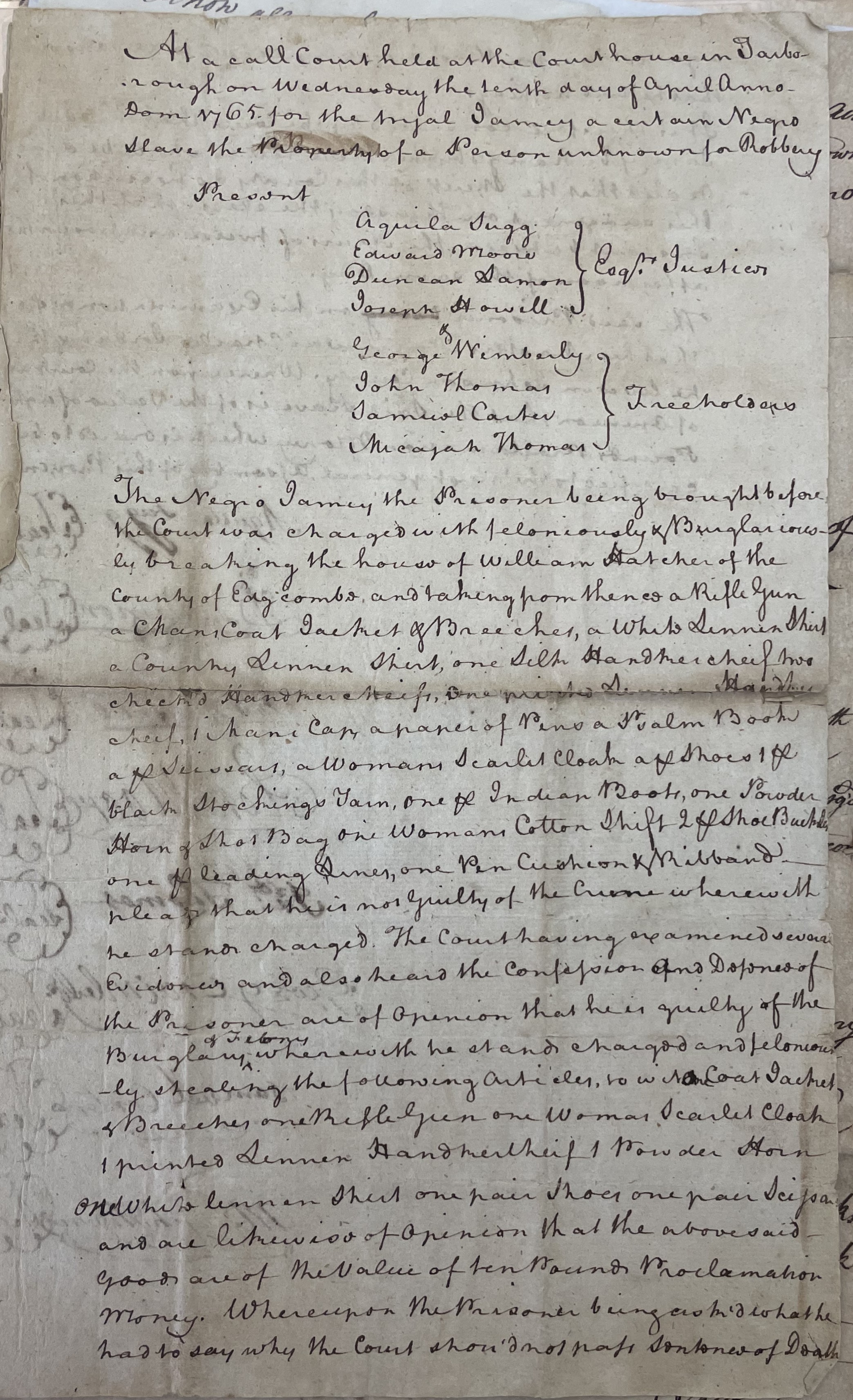 Letter from Hugh Edwards to Charles Jordan, 11 March 1765, page 1