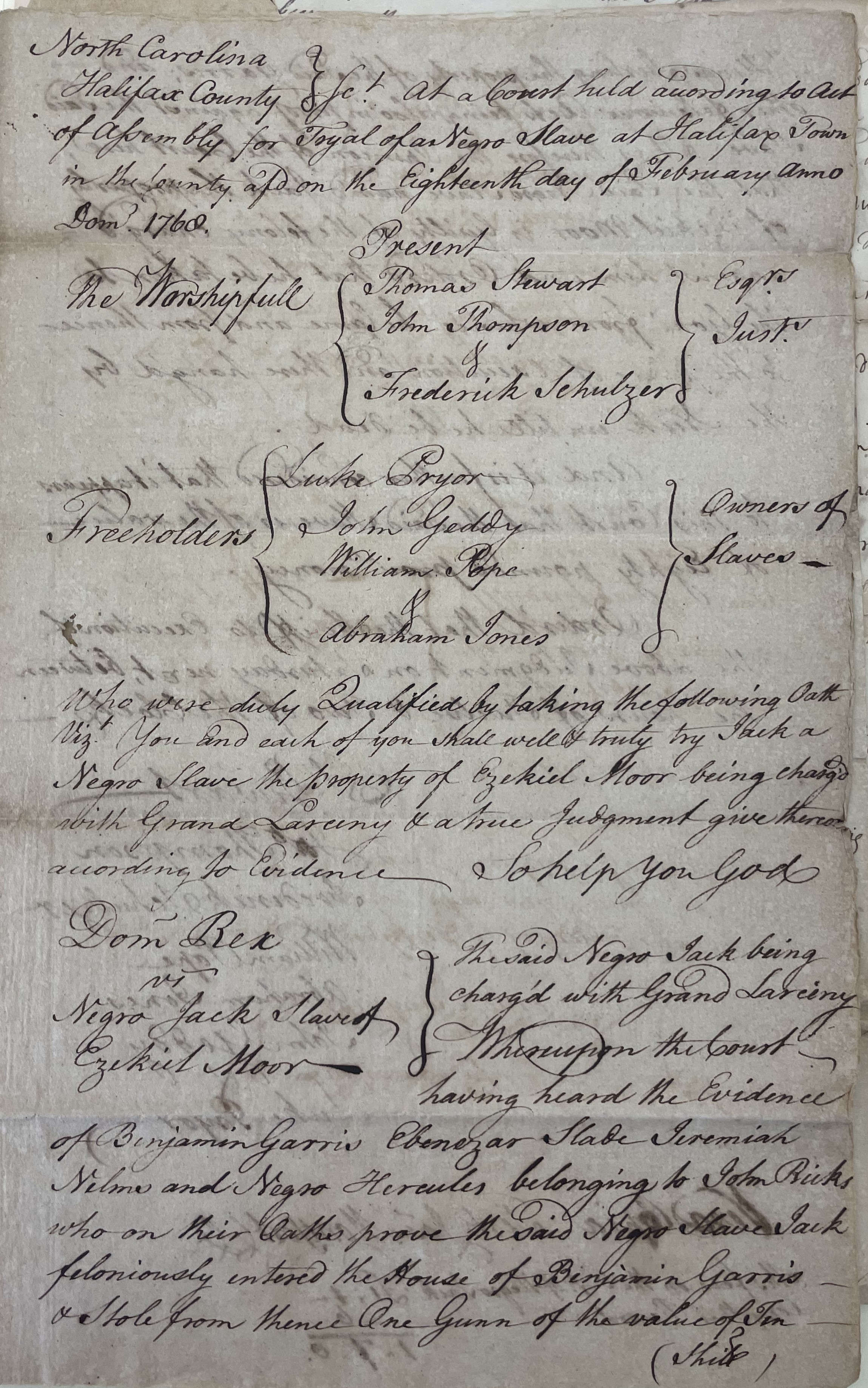 Trial of Jack, 18 February 1768, page 1