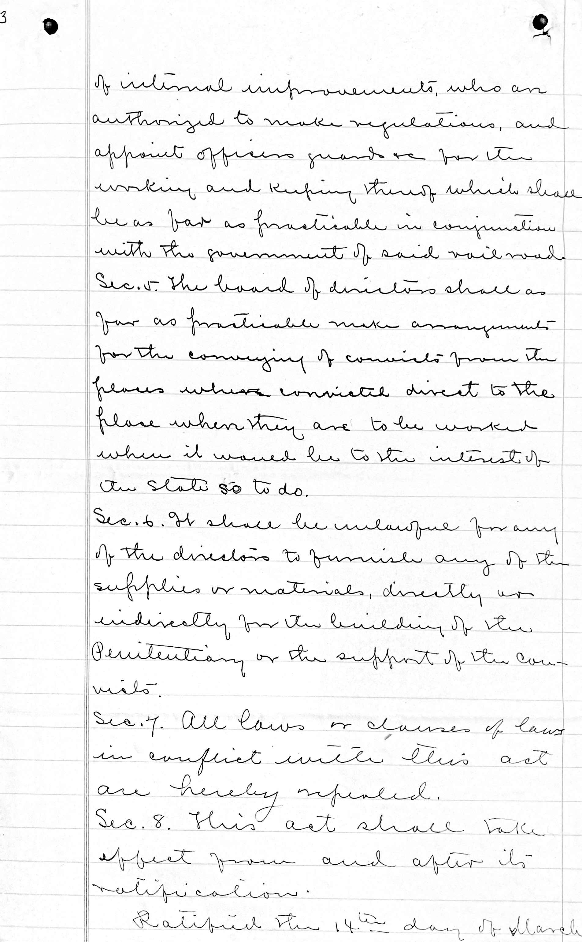 An Act For The Support Of The Penitentiary And Convicts For The Years 1879 And 1880