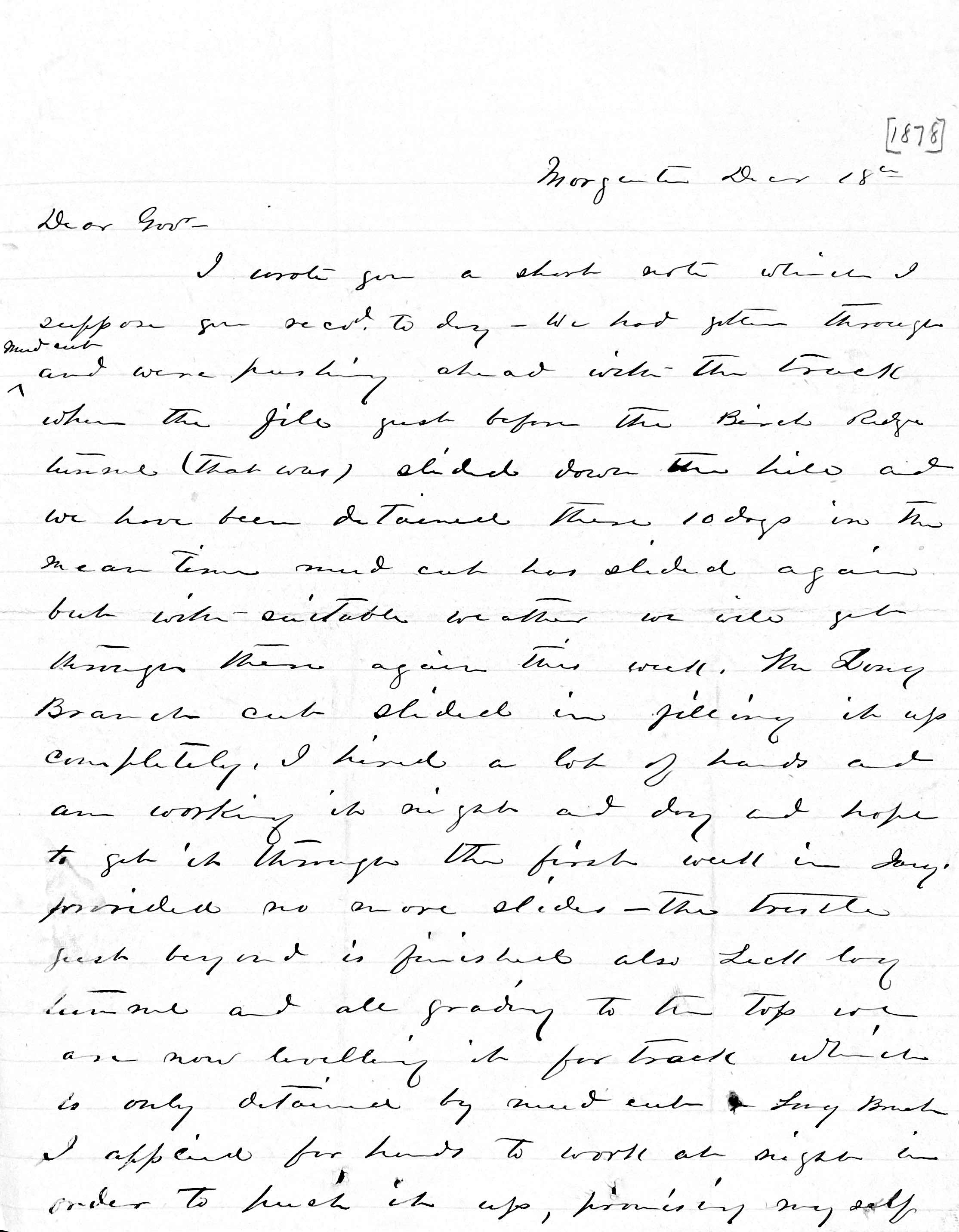 James W. Wilson to Zebulon B. Vance, 18 December 1878