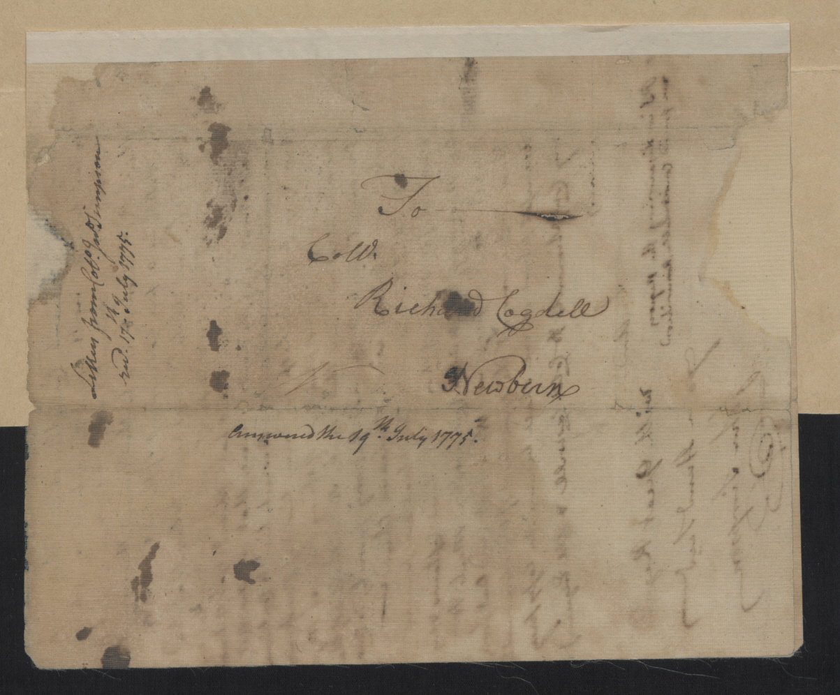 Letter from John Simpson to Richard Cogdell, 15 July 1775, page 4