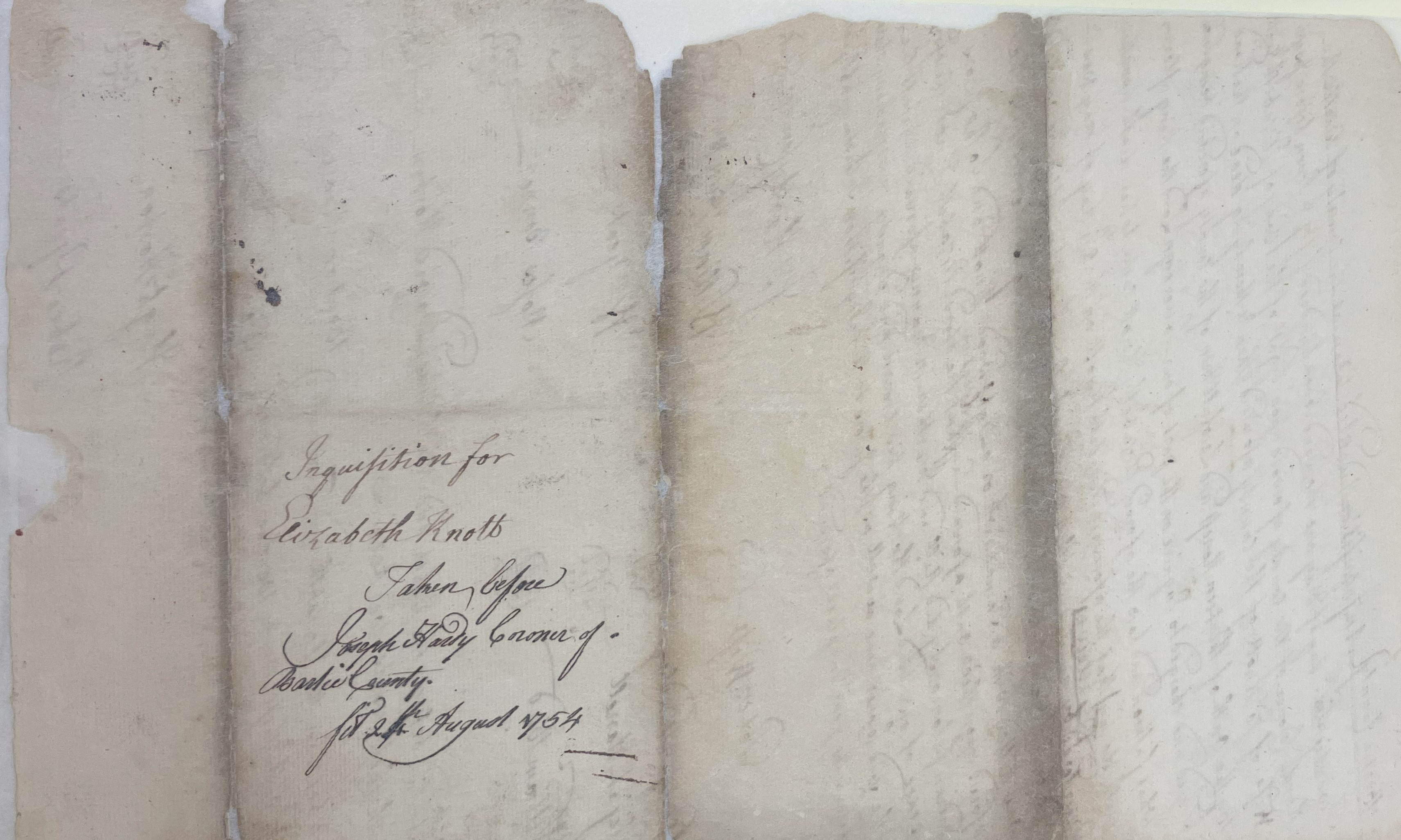 Coroner's Inquest for Elizabeth Knott, 26 May 1757, page 2
