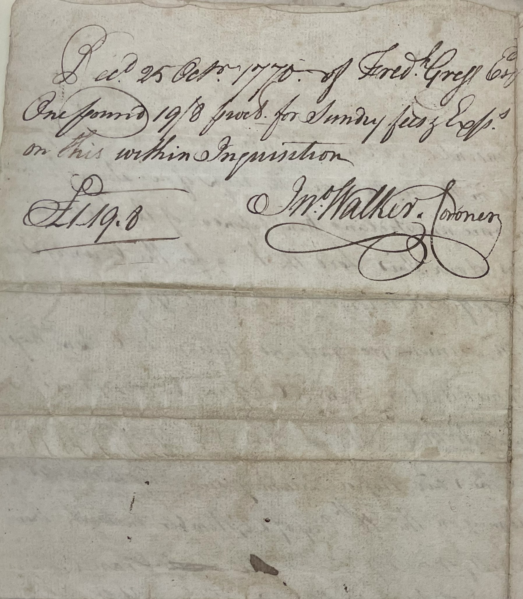 Claim from Frederick Gregg for Quame, 25 October 1770, page 2