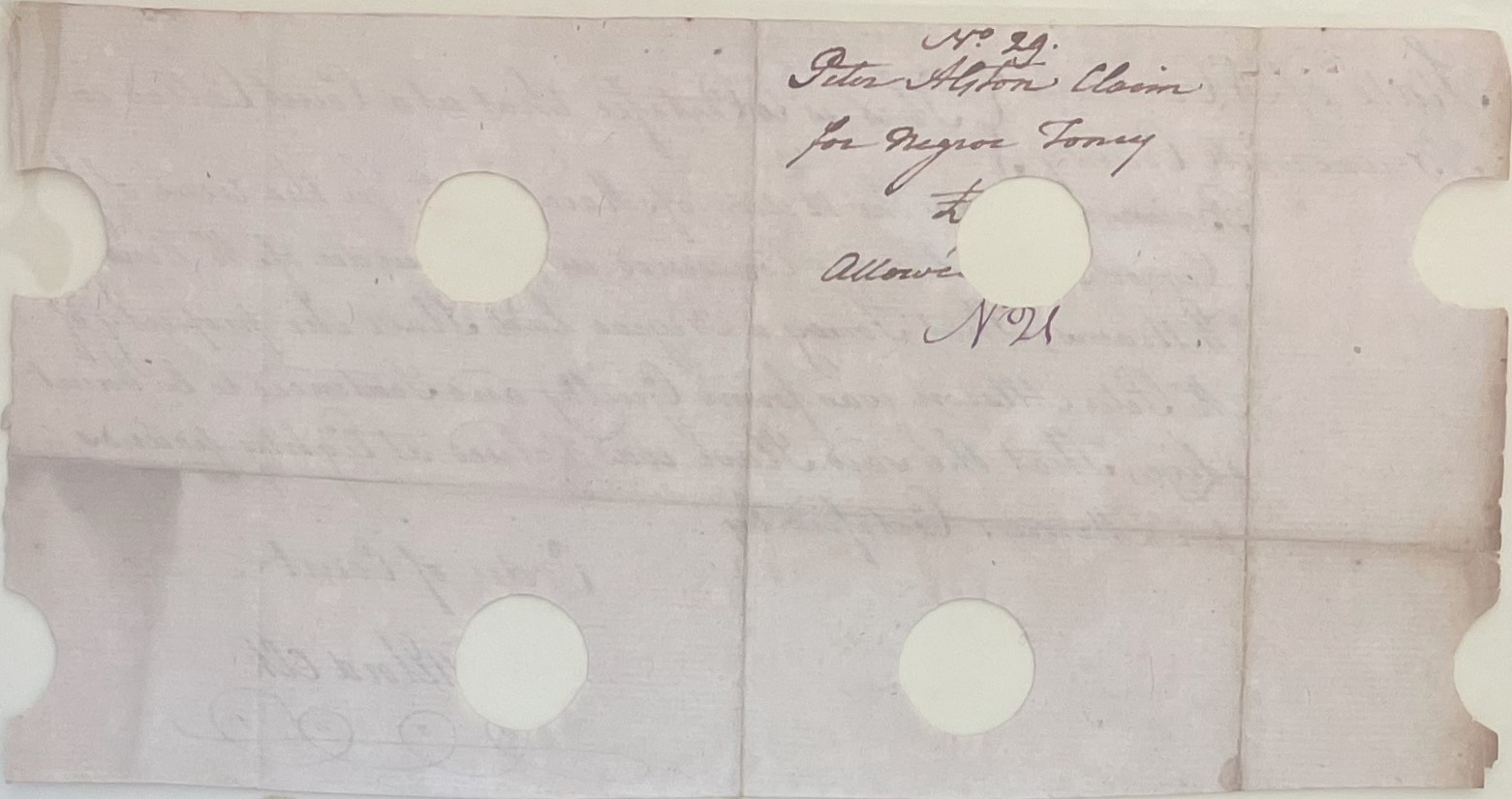 Claim from Peter Allston for Toney, 18 March 1777, page 2