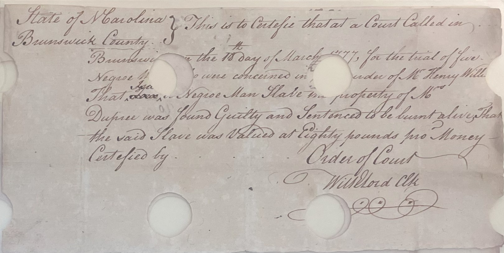 Claim from Mary Dupree for Isaac, 18 March 1777, page 1