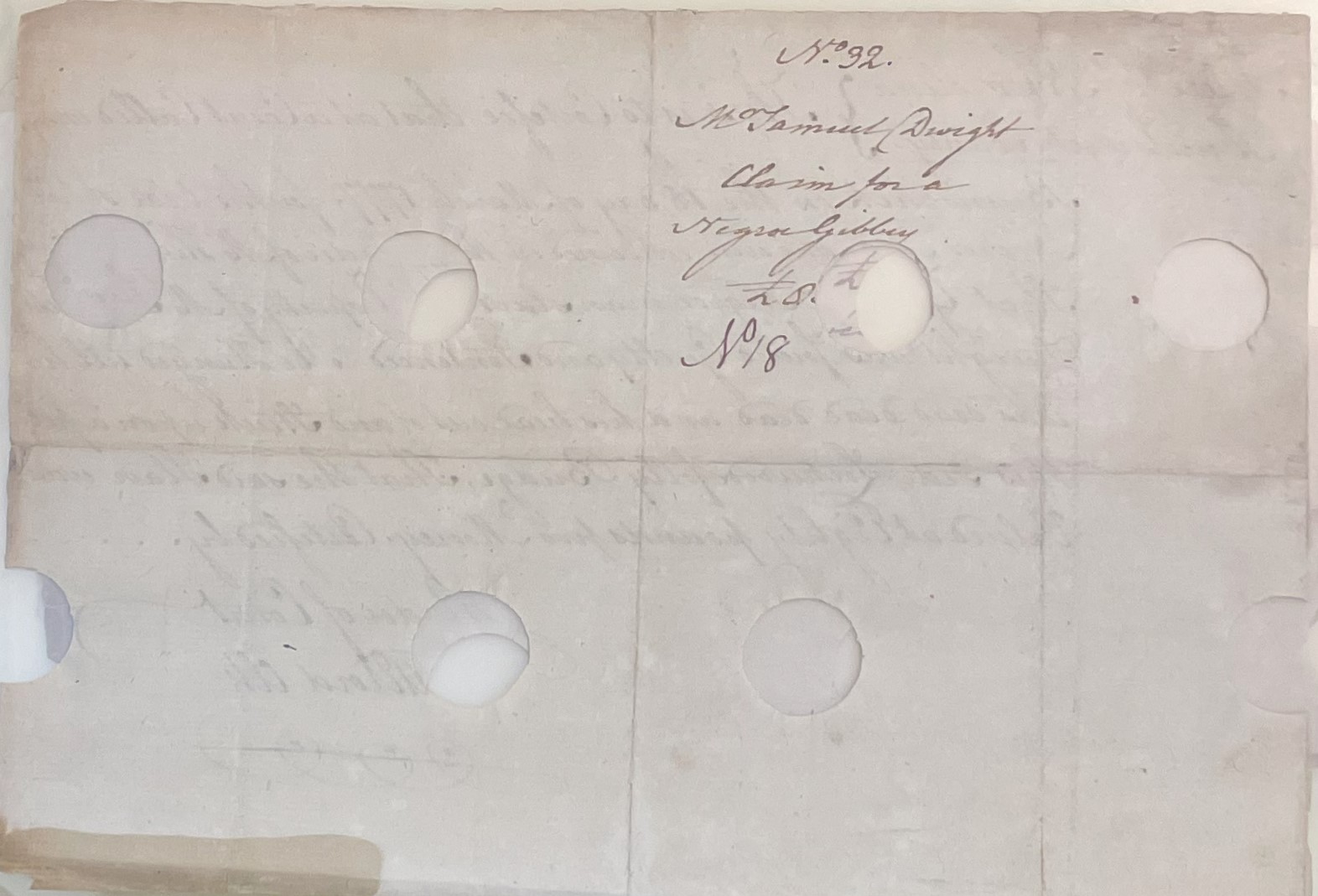 Claim from Samuel Dwight for Gibbey, 18 March 1777, page 2