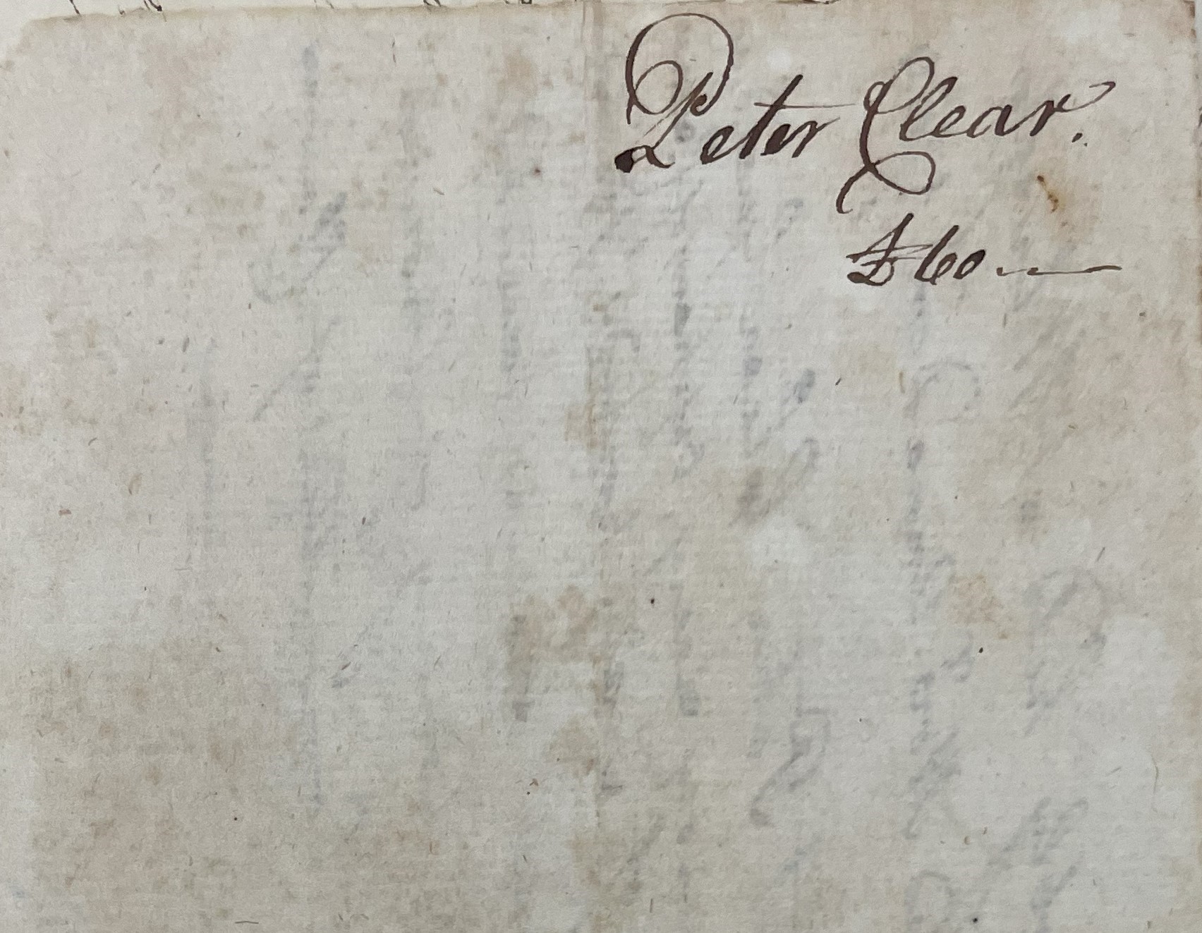 Claim from Peter Clear et. al. for Isaac, circa October 1764, page 2