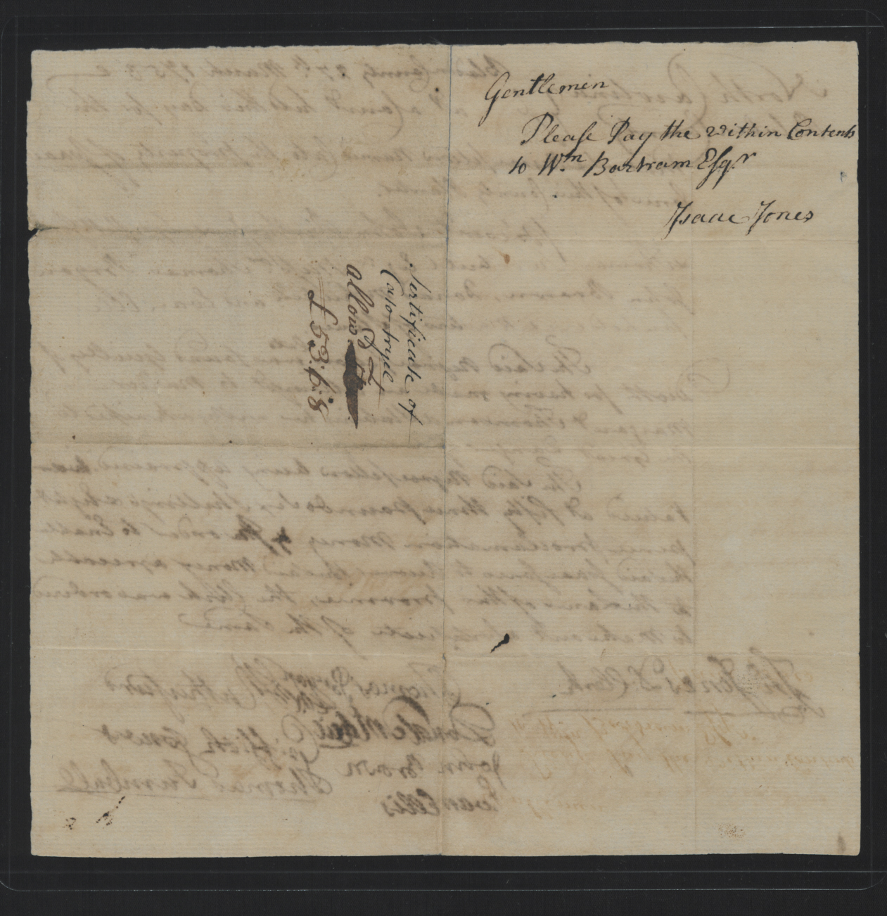 Claim from Isaac Jones for Cato, 27 March 1753, page 2