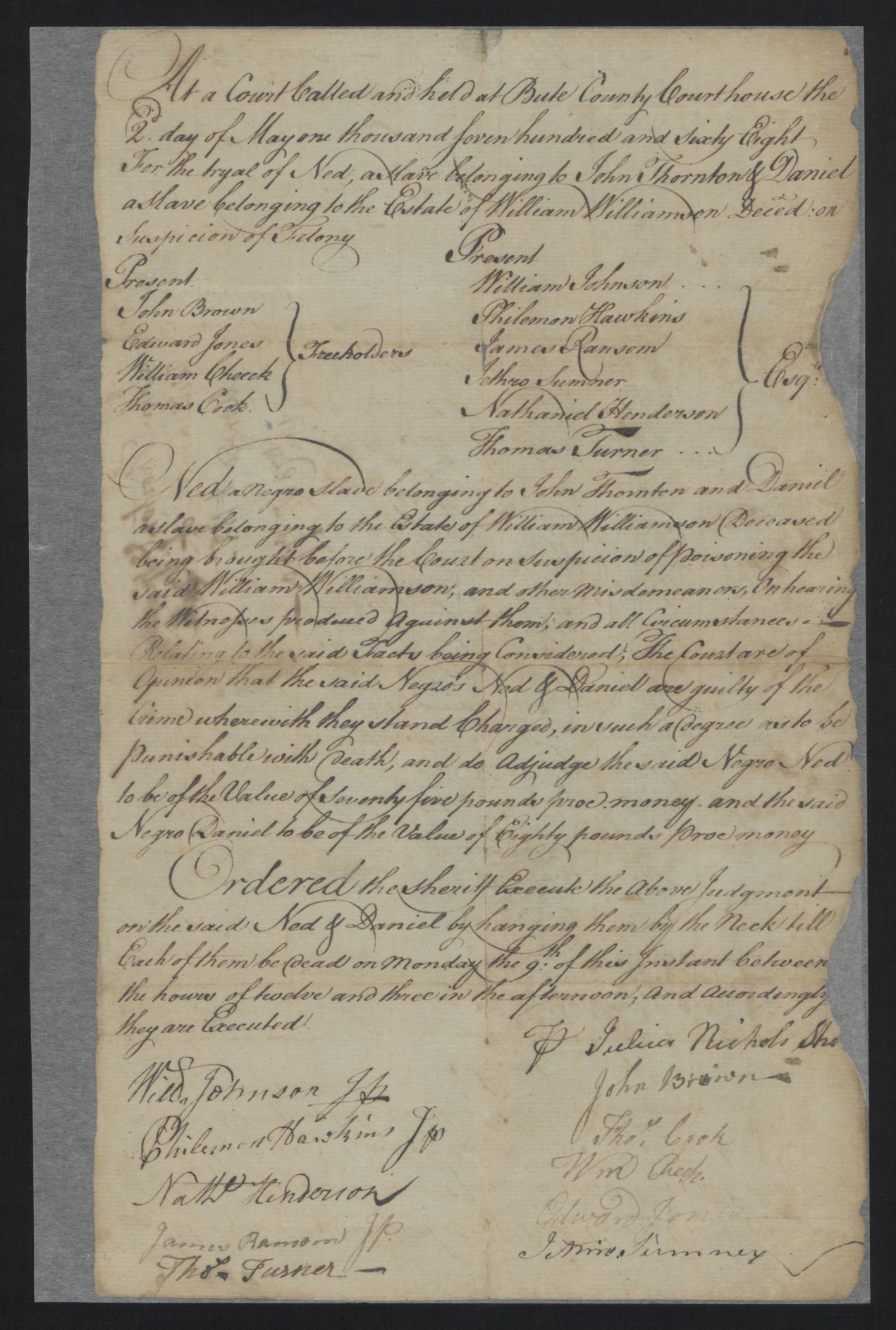 Trial of Ned, 2 March 1768, page 1