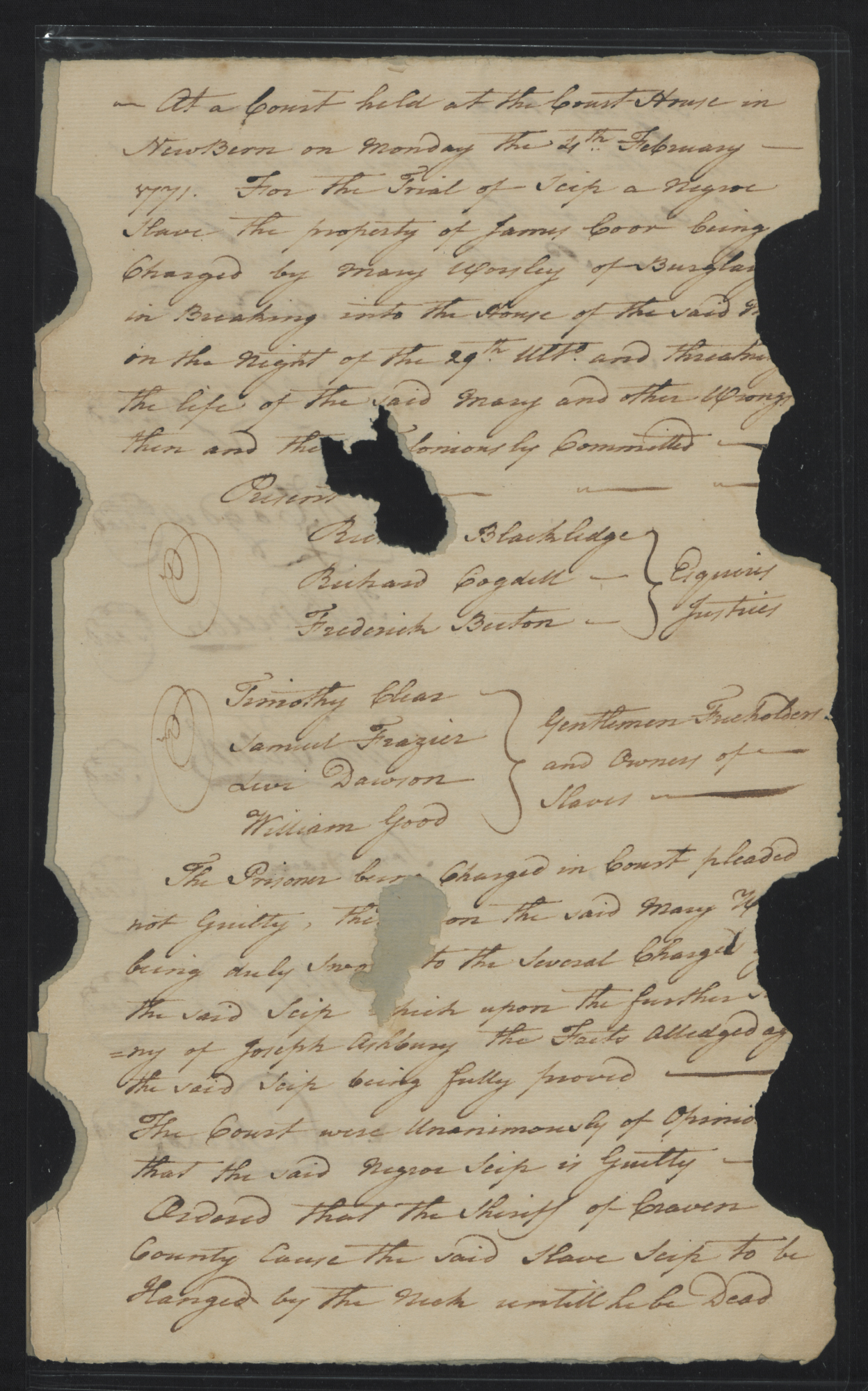 Trial of Scip, 4 February 1771, page 1