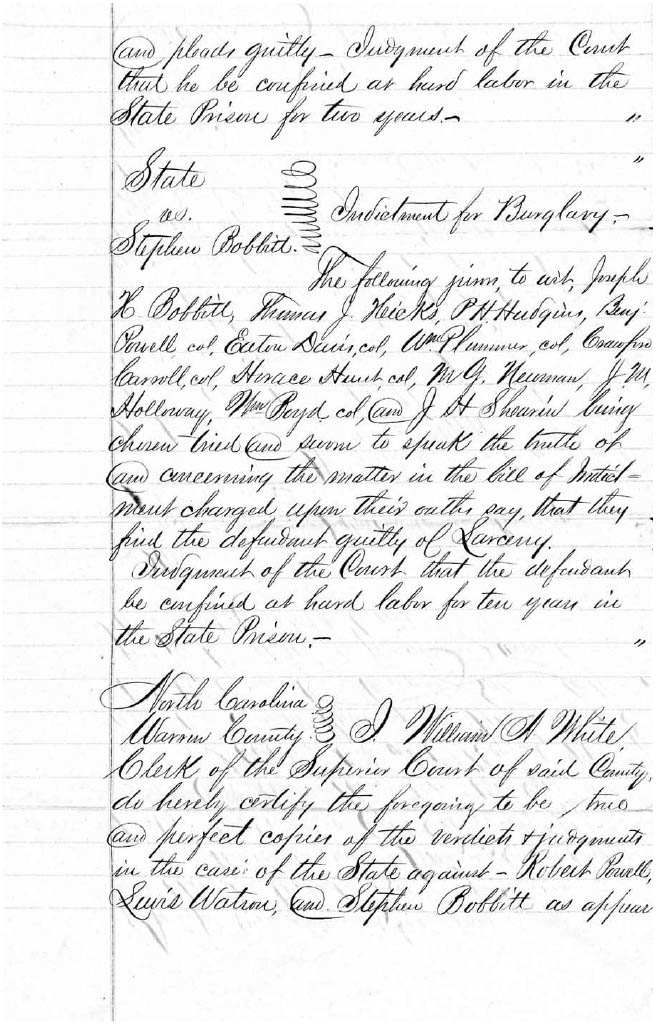 State of North Carolina vs. Robert Powell, 23 February 1874