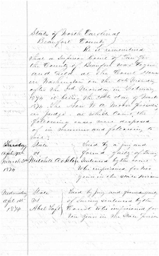 State of North Carolina vs. Barrister Midgett, 1 April 1874