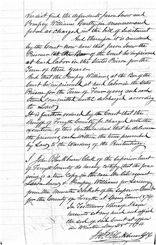 State of North Carolina vs. Pompey Williams, 11 May 1874