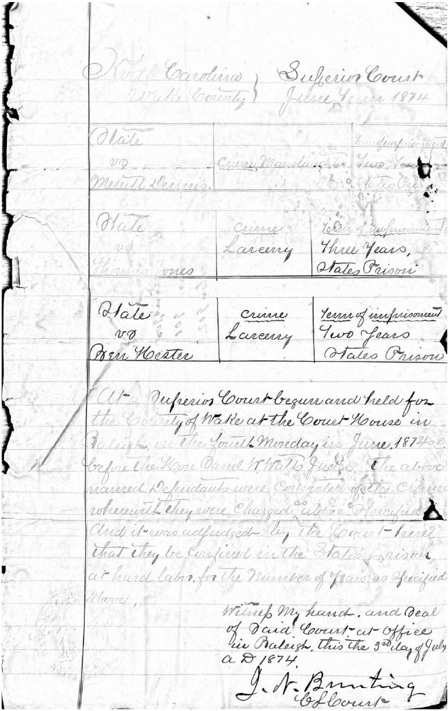 State of North Carolina vs. Ben Hester, 3 July 1874