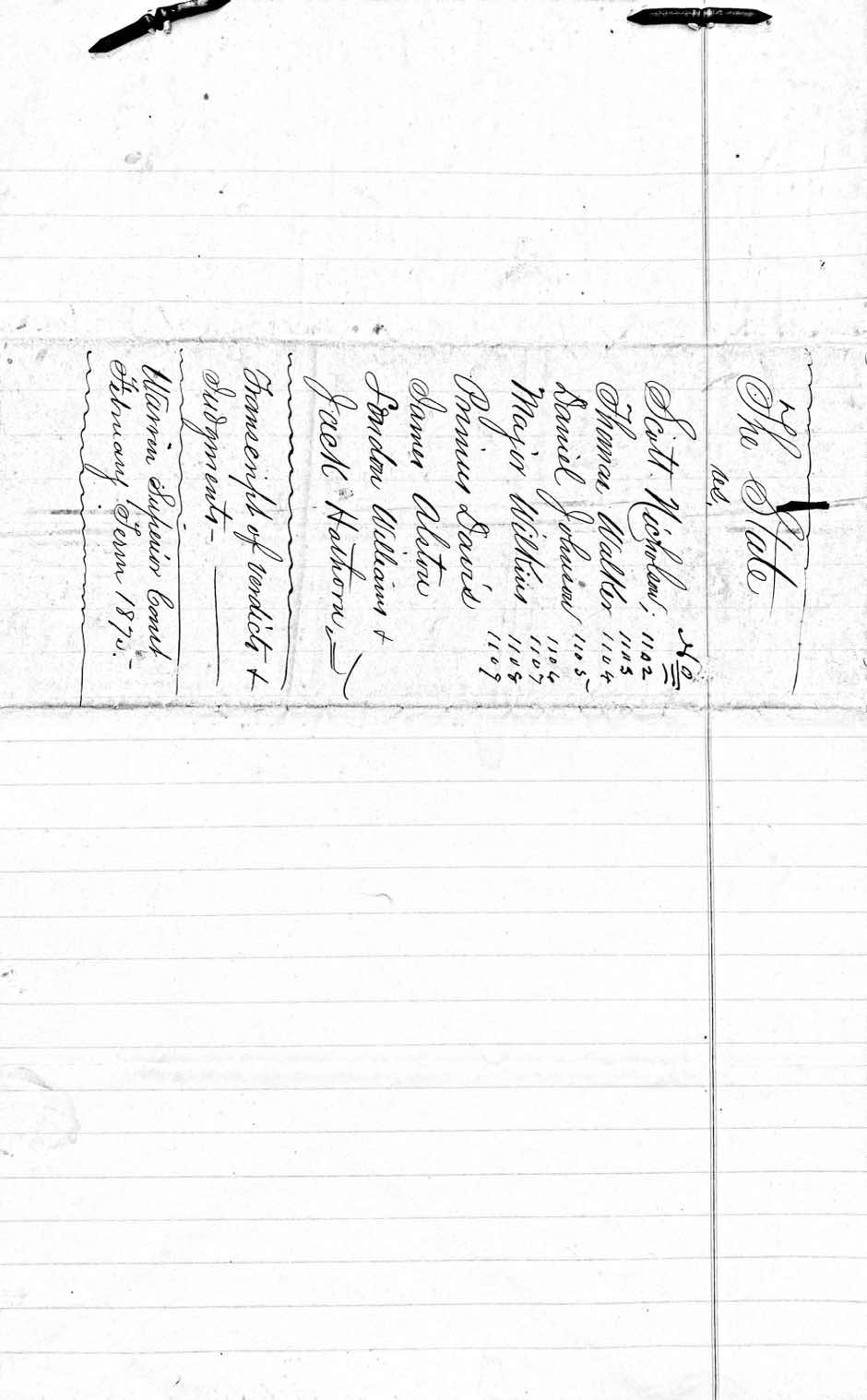 State of North Carolina vs. Major Wilkins et al.