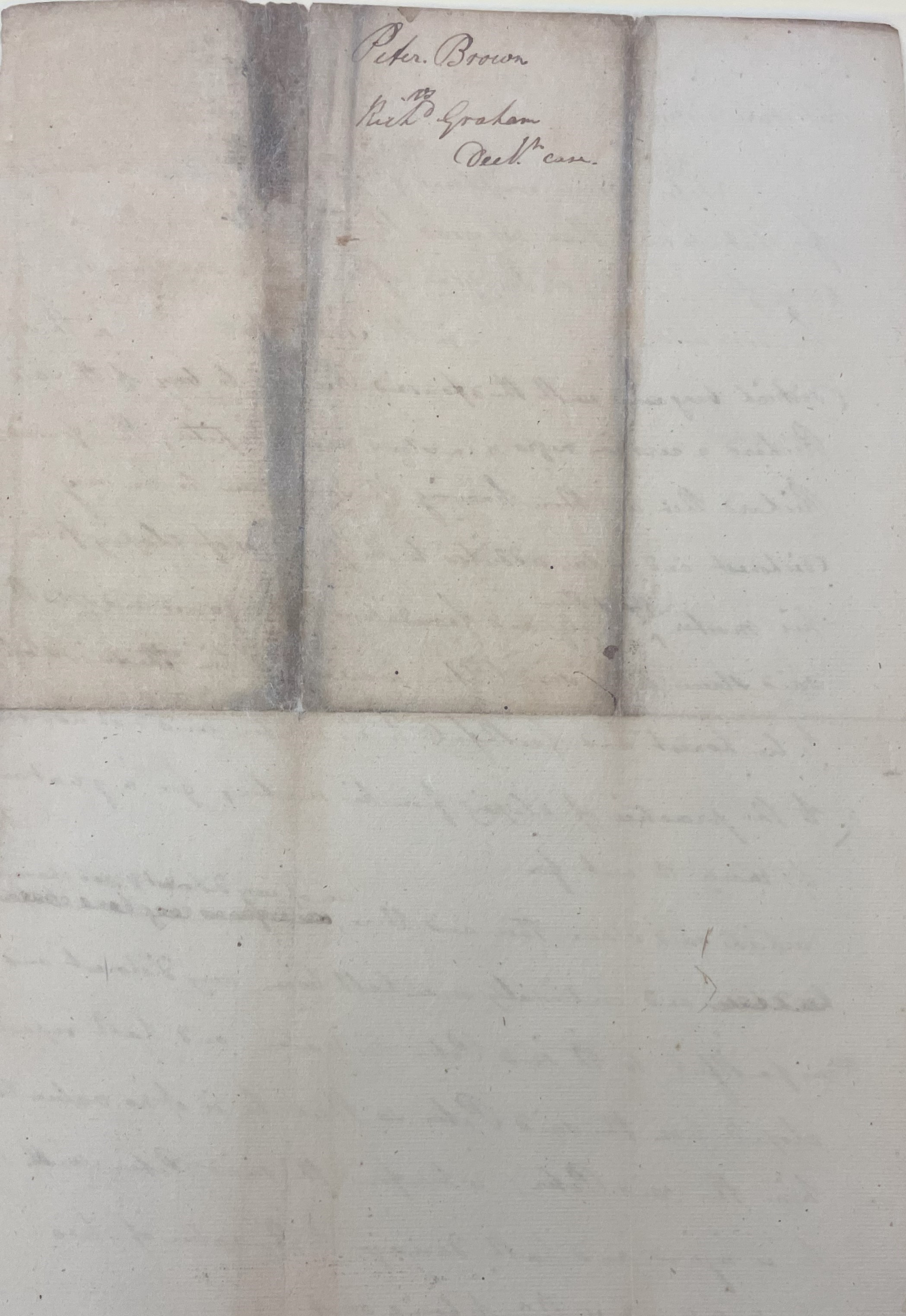 Complaint from Peter Brown against Richard Graham, circa 1776, page 2