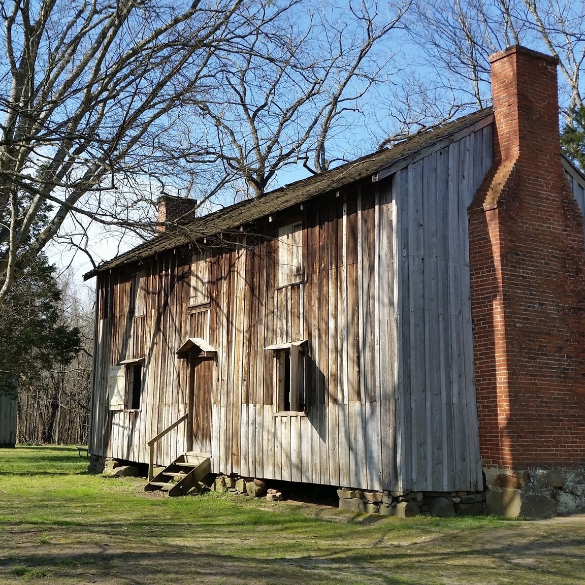 two story wooden dwelling for enslaved people at Historic Stagville