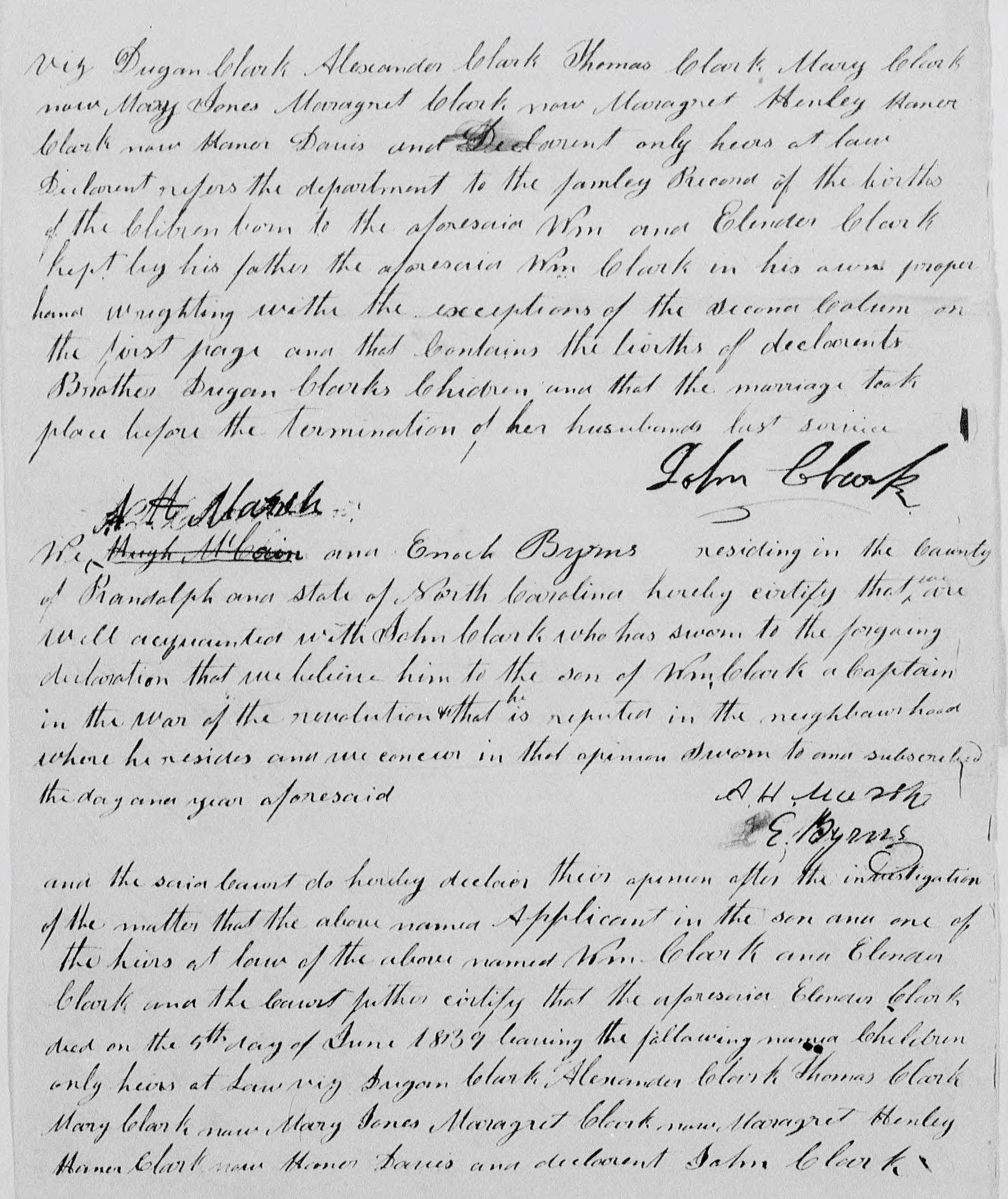 Application for a Veteran's Pension on Behalf of William Clark, 7-9 May 1845, page 2