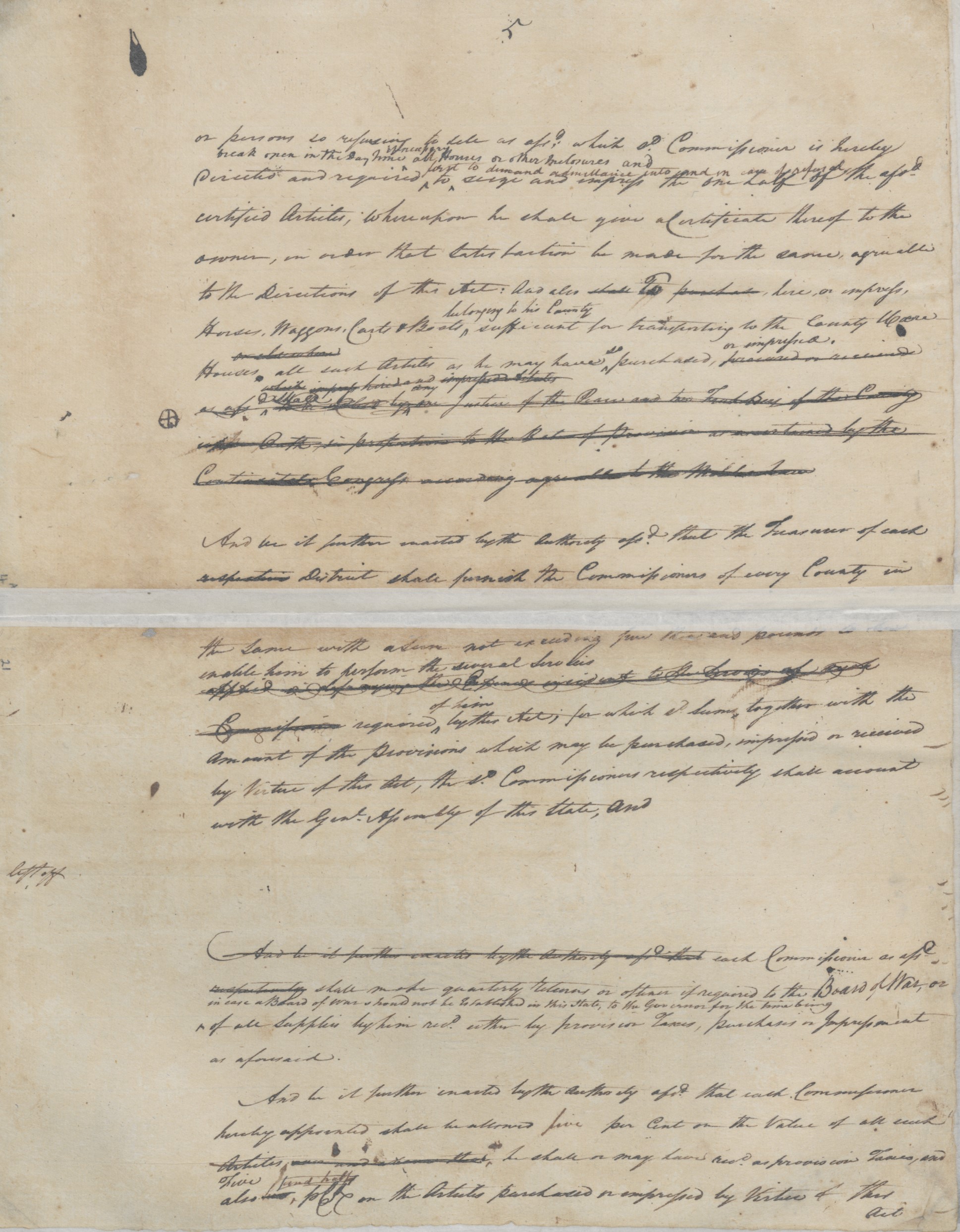 Bill Establishing a Specific Provision Tax from the North Carolina General Assembly, 6 September 1780, page 8