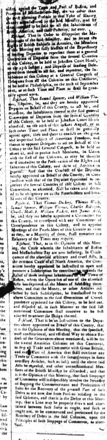 Nonimportation Resolves of Anson County 15 August 1774, page 2